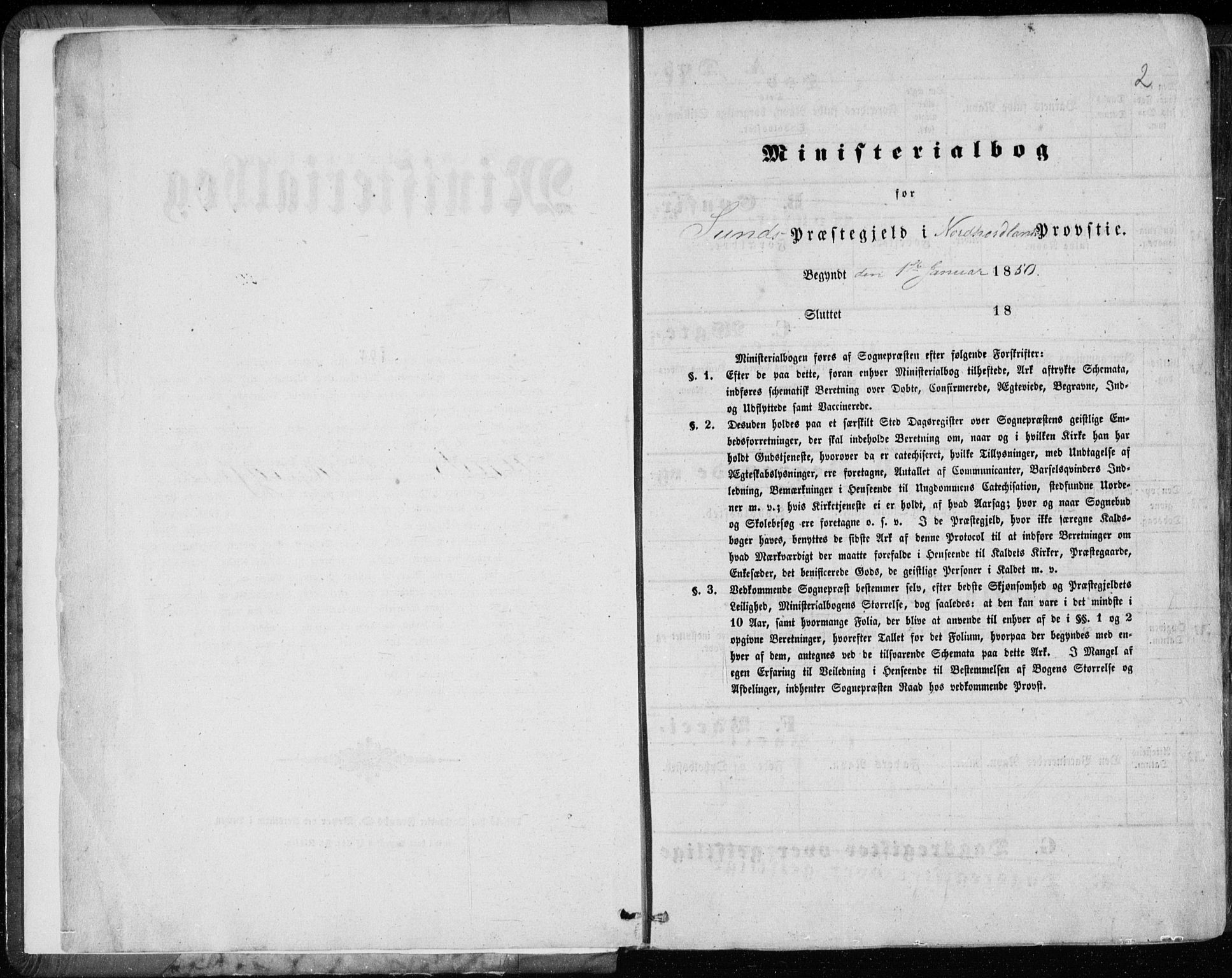 Sund sokneprestembete, SAB/A-99930: Ministerialbok nr. A 14, 1850-1866, s. 2