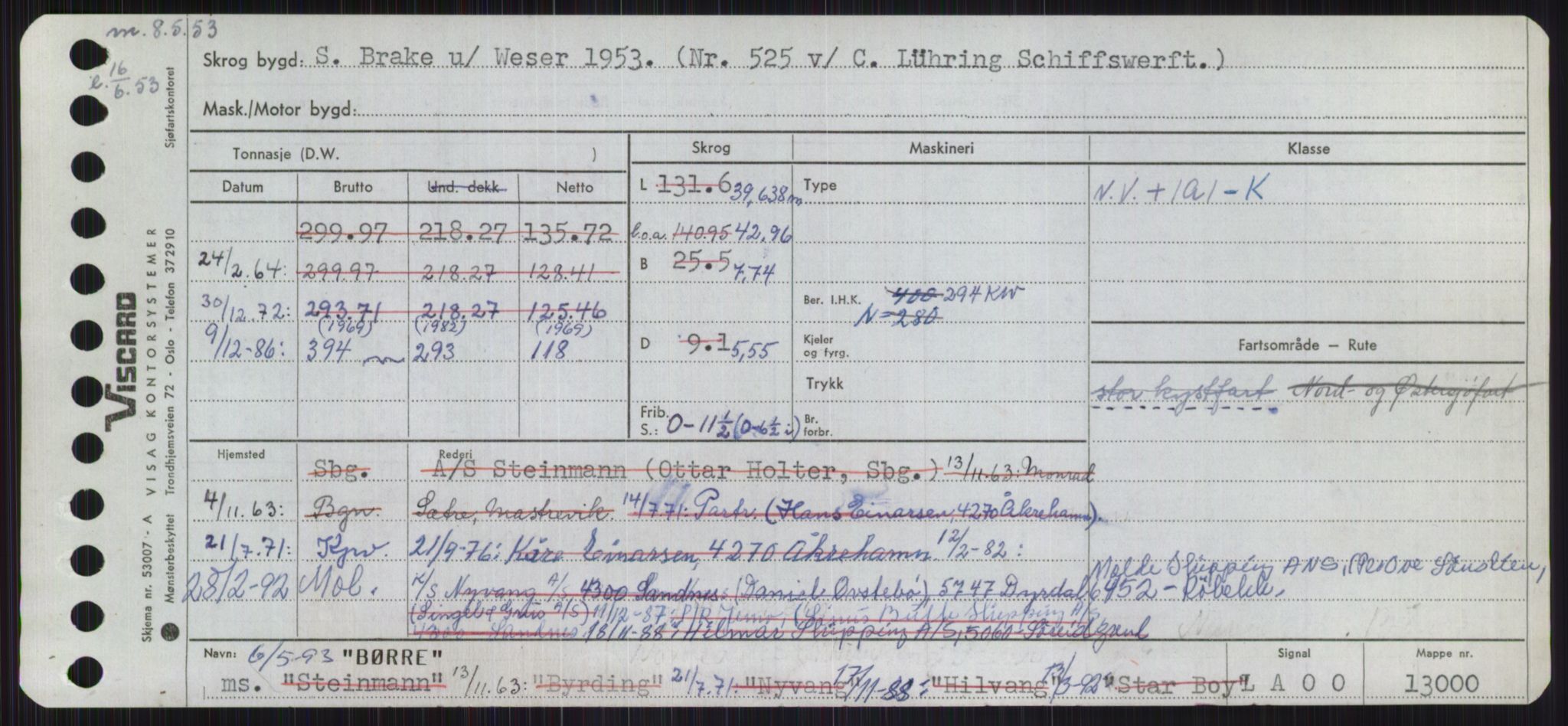 Sjøfartsdirektoratet med forløpere, Skipsmålingen, RA/S-1627/H/Ha/L0001/0002: Fartøy, A-Eig / Fartøy Bjør-Eig, s. 495