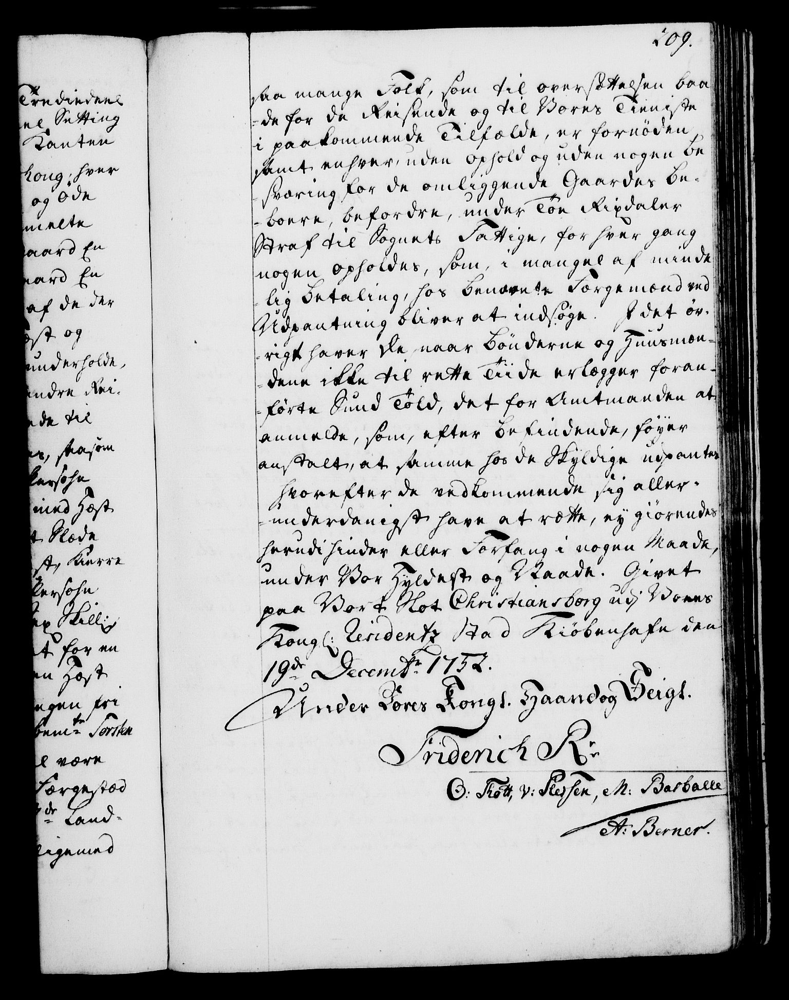 Rentekammeret, Kammerkanselliet, AV/RA-EA-3111/G/Gg/Gga/L0006: Norsk ekspedisjonsprotokoll med register (merket RK 53.6), 1749-1759, s. 209