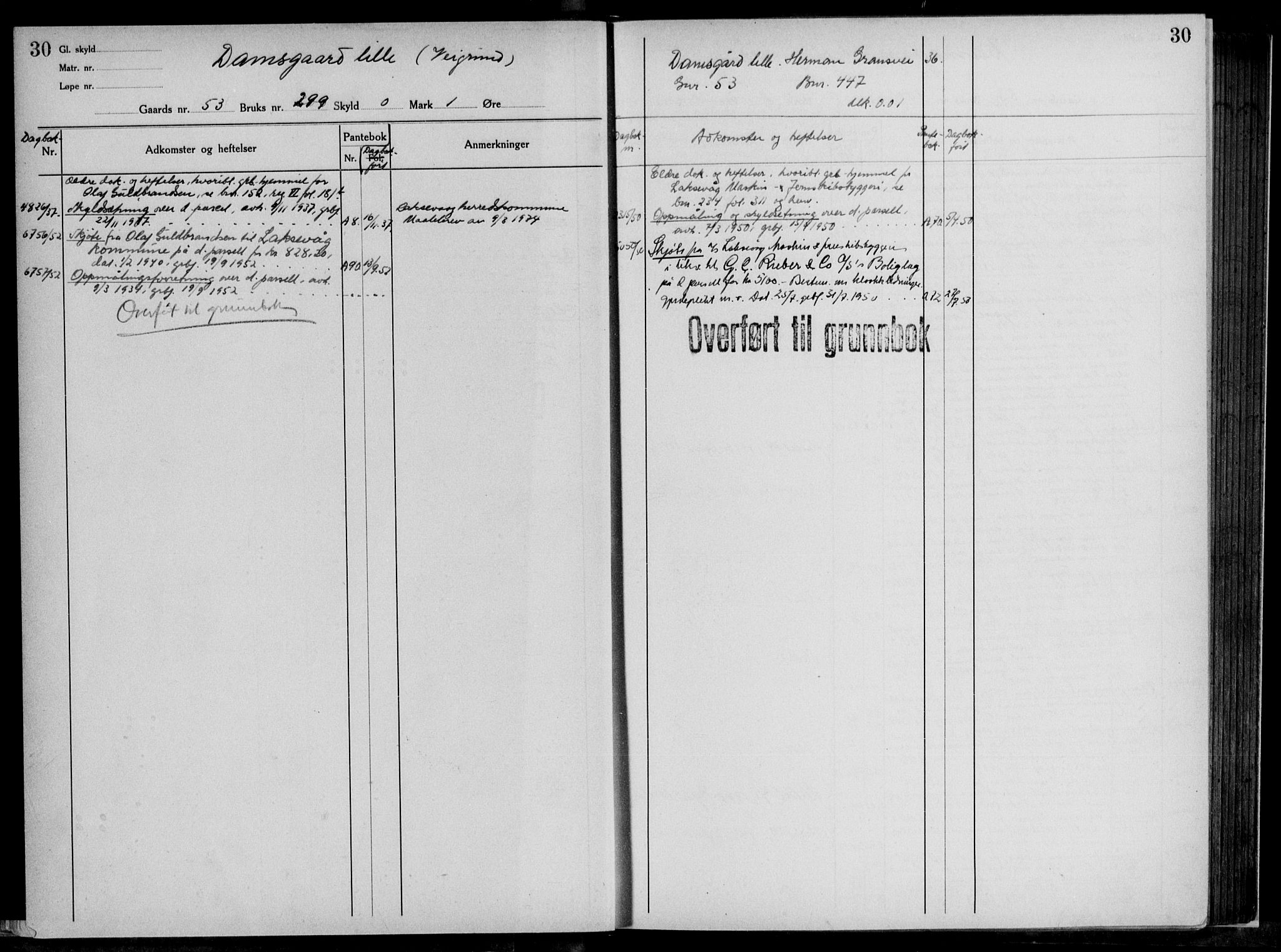 Midhordland sorenskriveri, AV/SAB-A-3001/1/G/Ga/Gab/L0117: Panteregister nr. II.A.b.117, s. 30