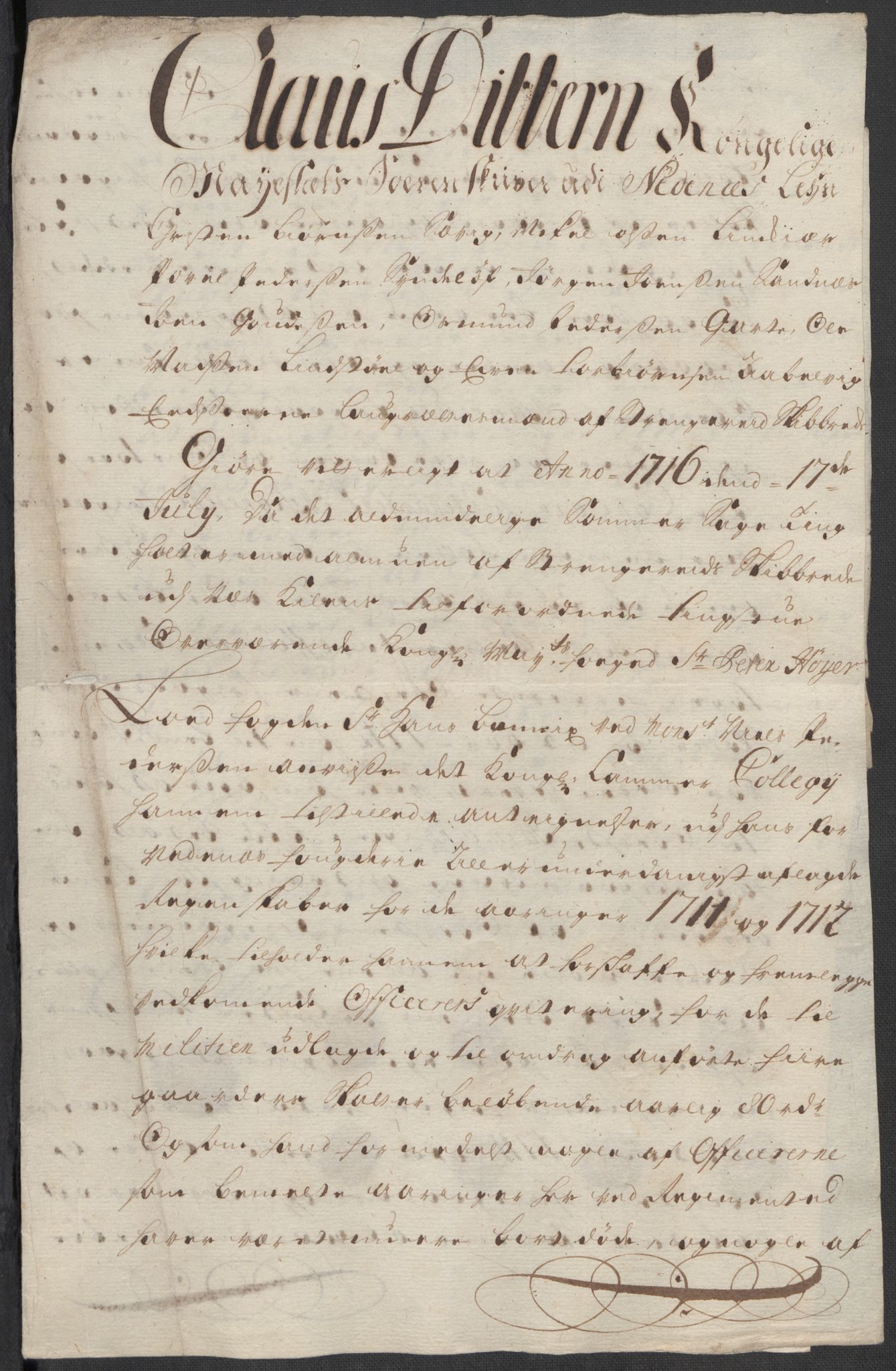 Rentekammeret inntil 1814, Reviderte regnskaper, Fogderegnskap, AV/RA-EA-4092/R39/L2320: Fogderegnskap Nedenes, 1712, s. 574