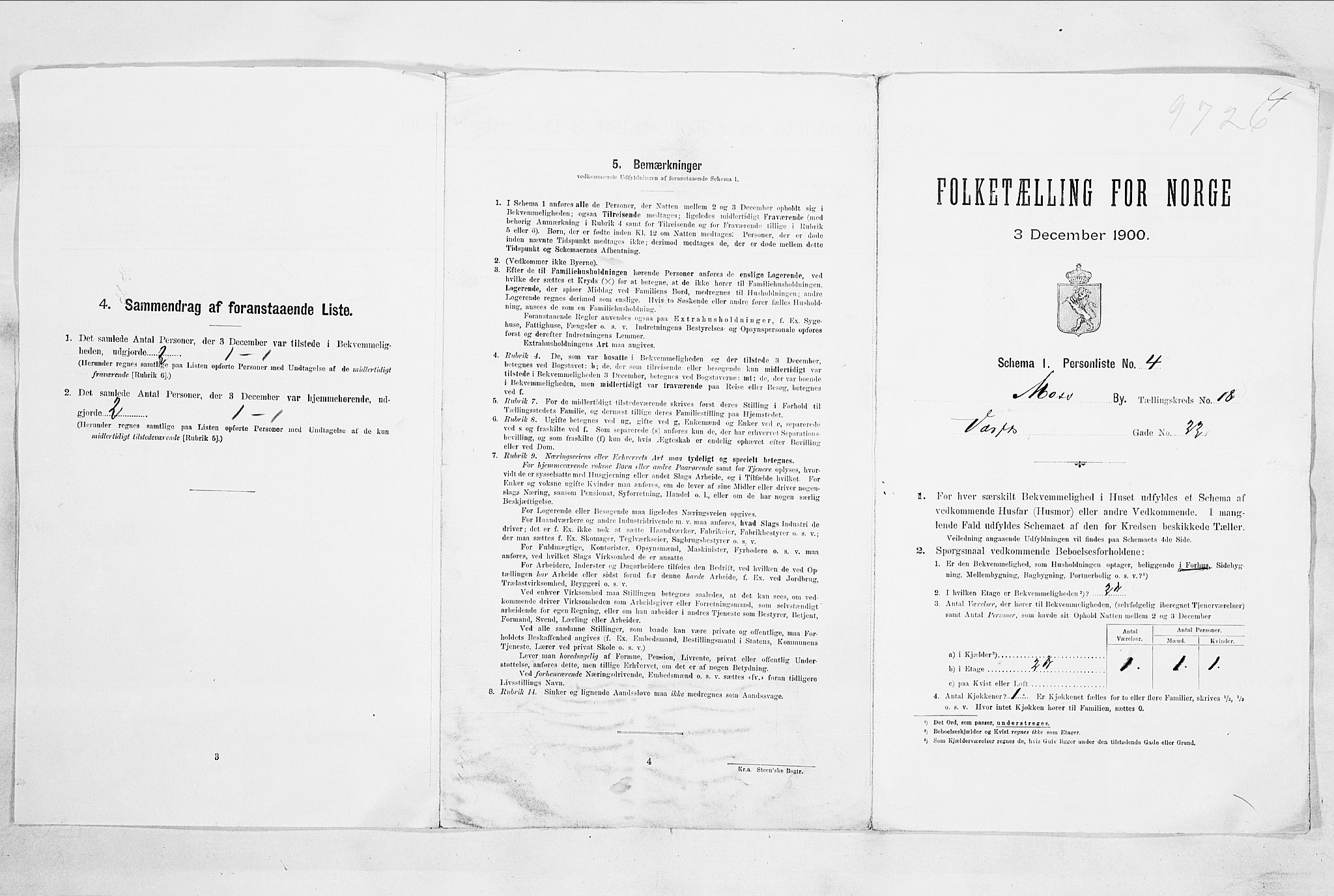 SAO, Folketelling 1900 for 0104 Moss kjøpstad, 1900