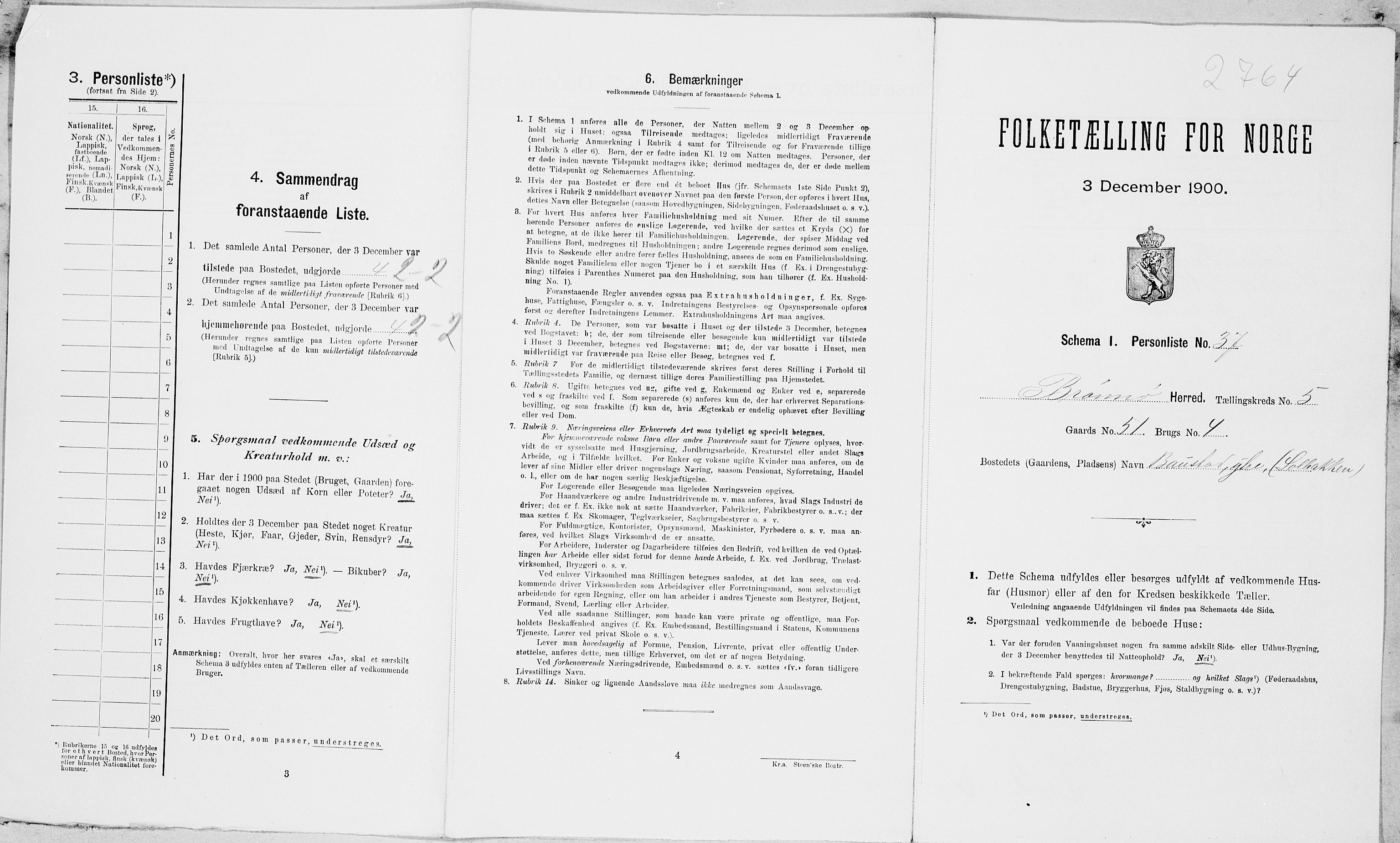 SAT, Folketelling 1900 for 1814 Brønnøy herred, 1900, s. 629