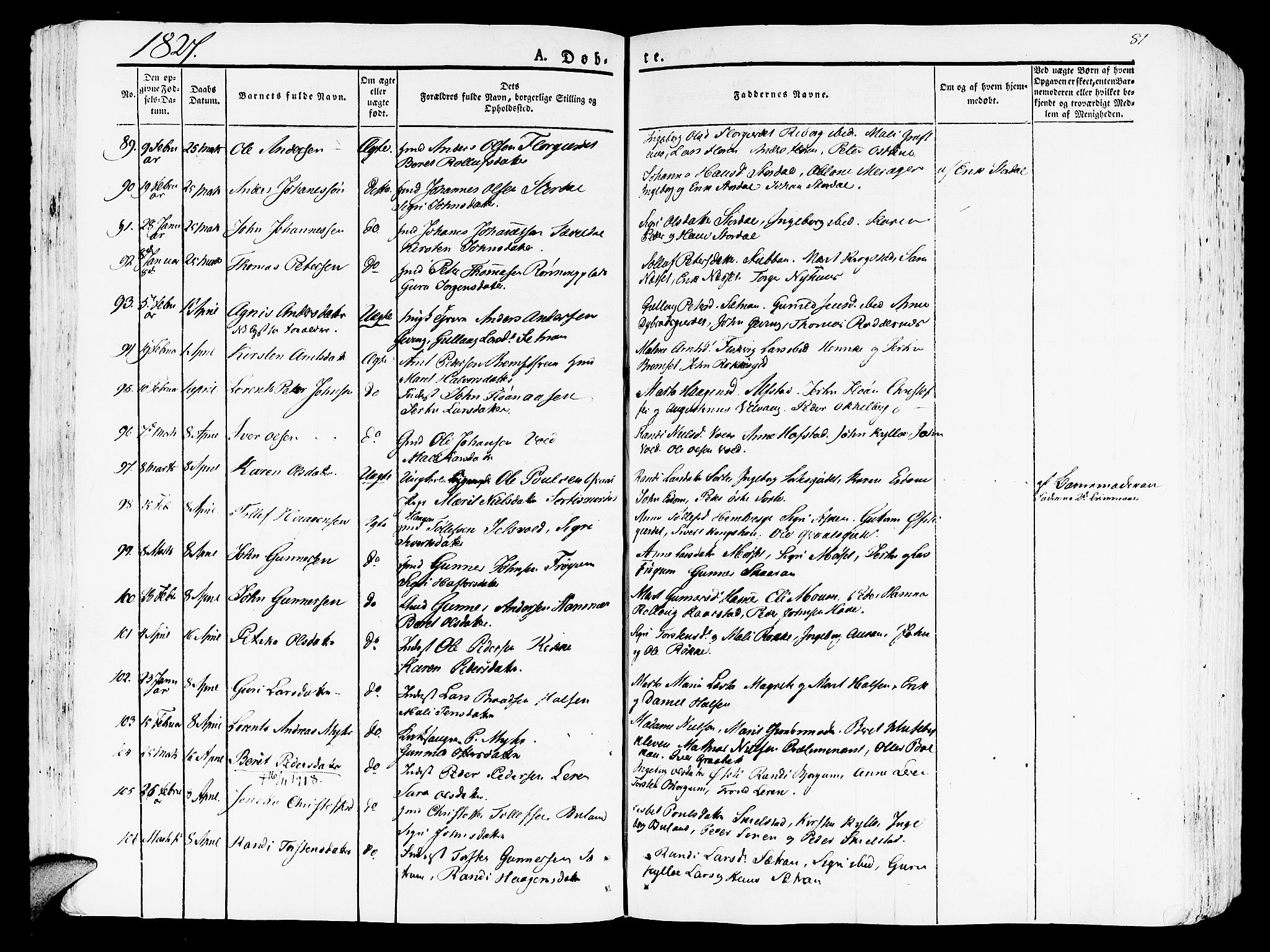 Ministerialprotokoller, klokkerbøker og fødselsregistre - Nord-Trøndelag, SAT/A-1458/709/L0070: Ministerialbok nr. 709A10, 1820-1832, s. 81