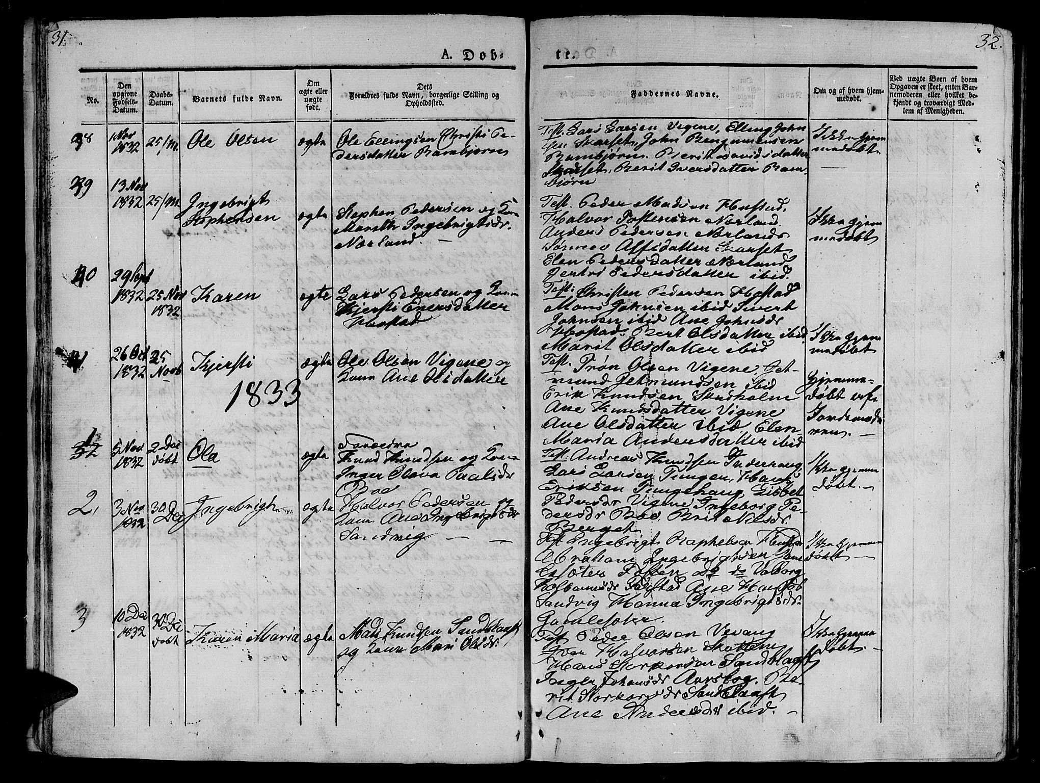 Ministerialprotokoller, klokkerbøker og fødselsregistre - Møre og Romsdal, SAT/A-1454/566/L0765: Ministerialbok nr. 566A04, 1829-1841, s. 31-32