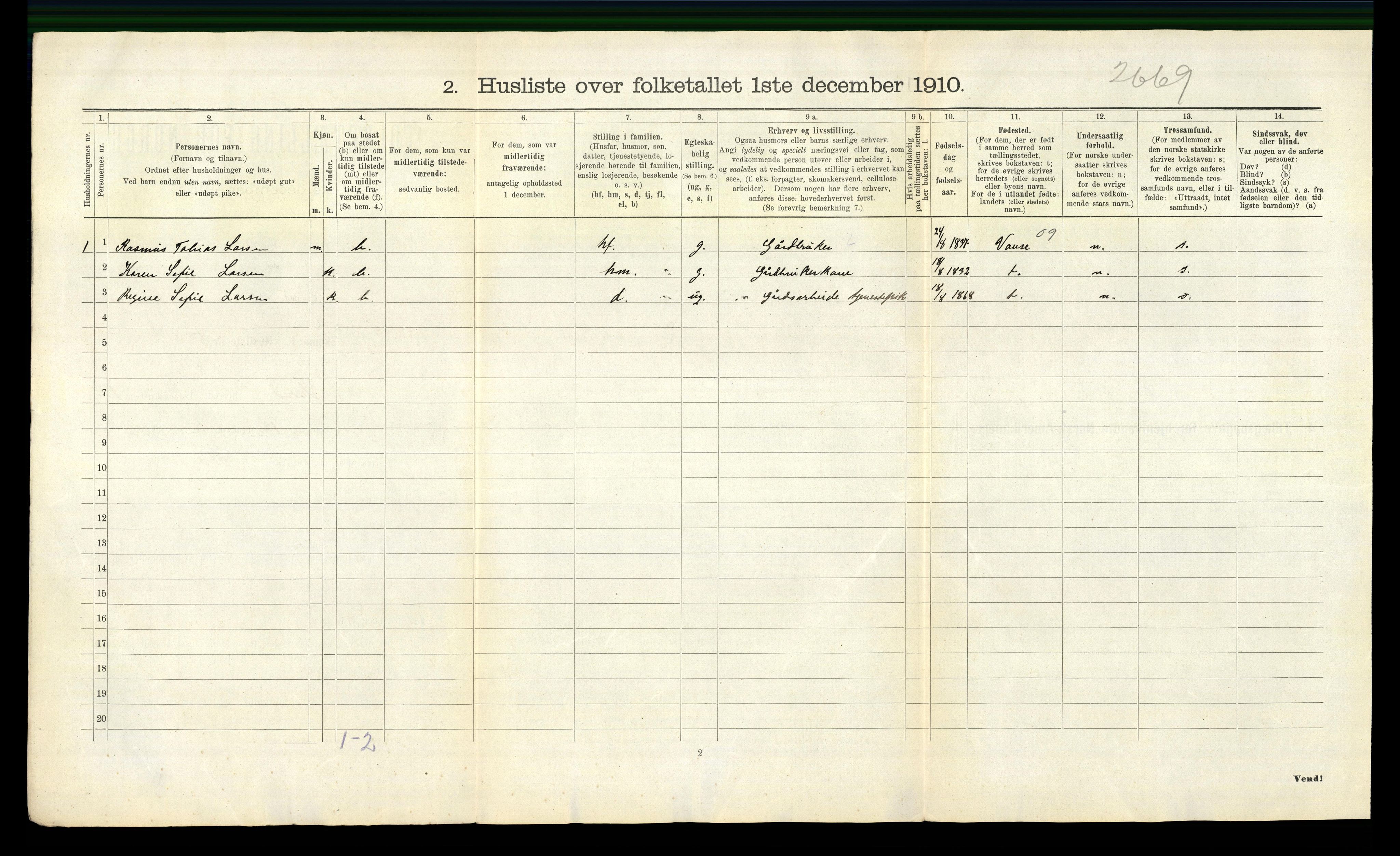 RA, Folketelling 1910 for 1039 Herad herred, 1910, s. 29