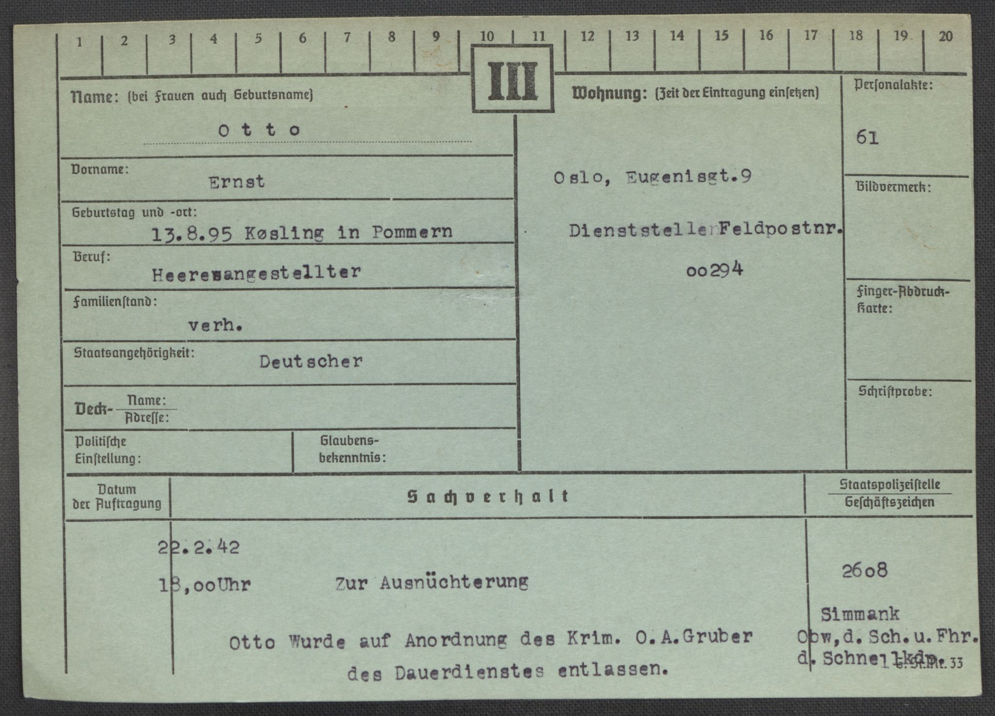 Befehlshaber der Sicherheitspolizei und des SD, AV/RA-RAFA-5969/E/Ea/Eaa/L0008: Register over norske fanger i Møllergata 19: Oelze-Ru, 1940-1945, s. 524