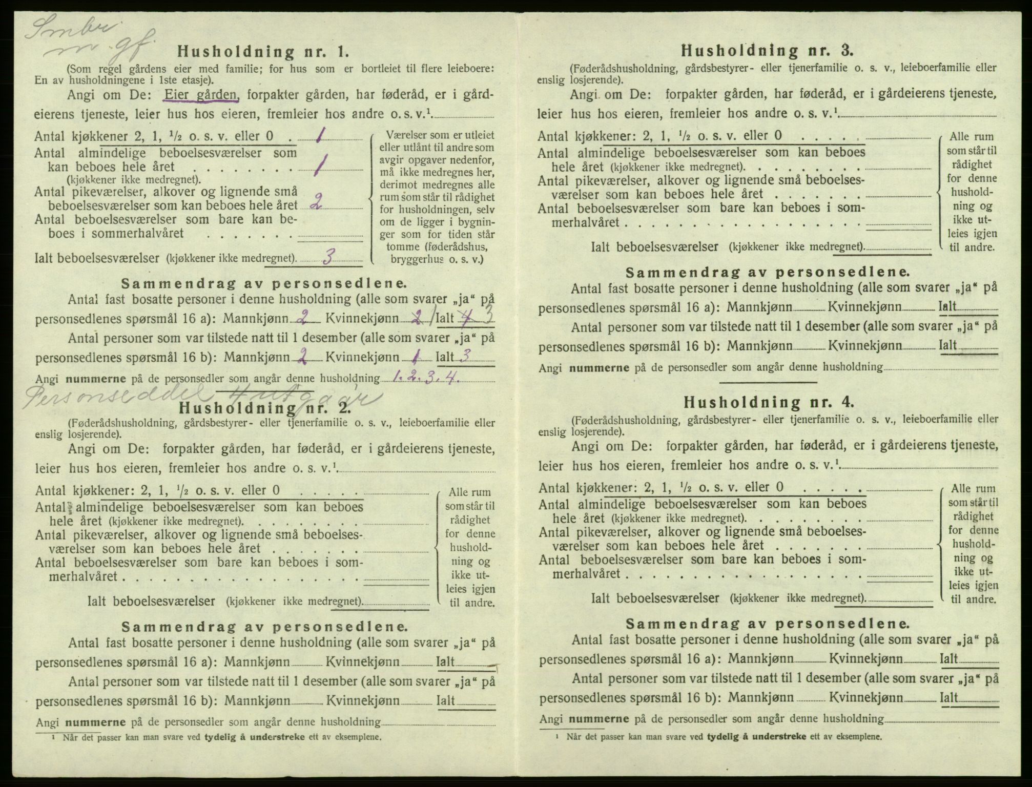 SAB, Folketelling 1920 for 1238 Kvam herred, 1920, s. 1420