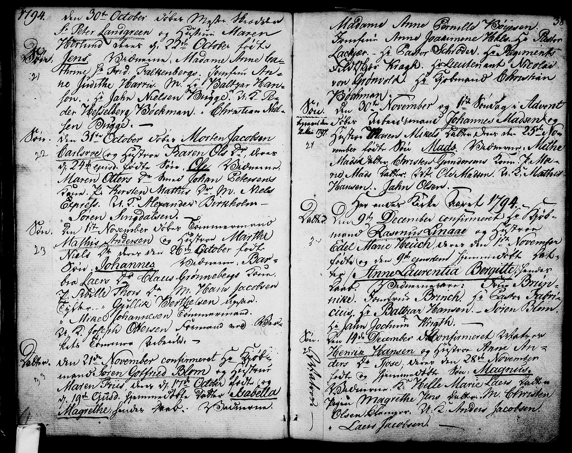 Larvik kirkebøker, AV/SAKO-A-352/G/Ga/L0001: Klokkerbok nr. I 1, 1785-1807, s. 38
