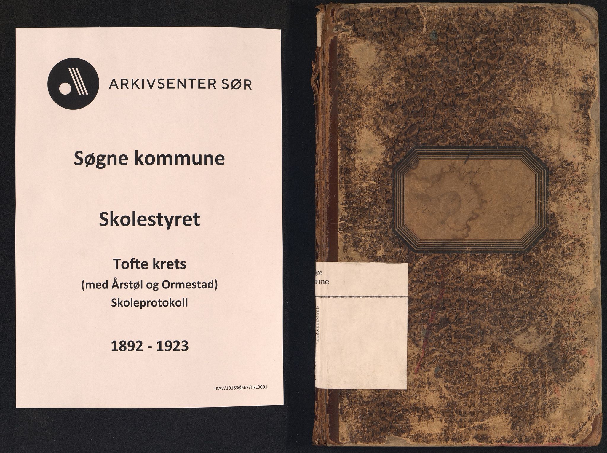 Søgne kommune - Tofte Krets, IKAV/1018SØ562/H/L0001: Skoleprotokoll (d), 1892-1923