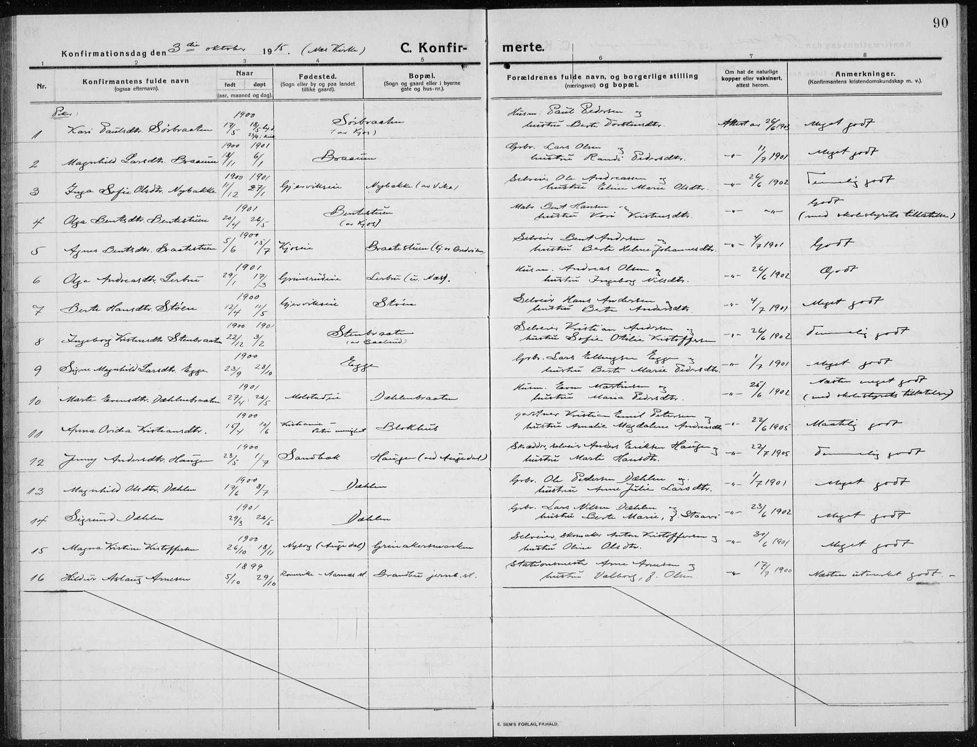 Brandbu prestekontor, AV/SAH-PREST-114/H/Ha/Hab/L0001: Klokkerbok nr. 1, 1914-1937, s. 90