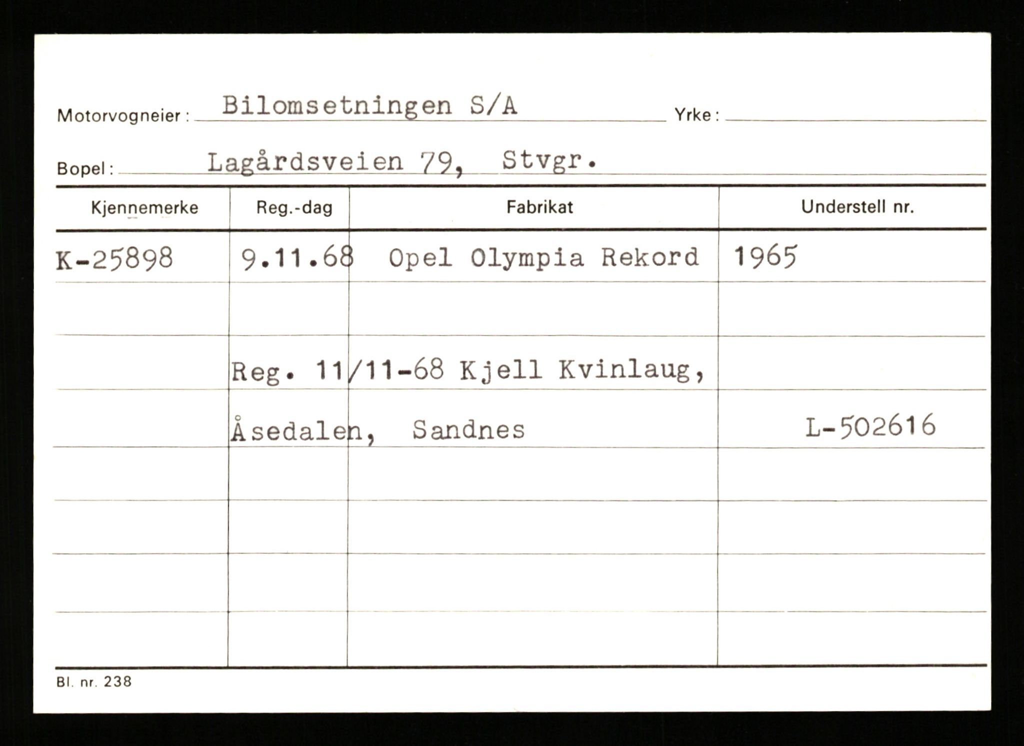 Stavanger trafikkstasjon, SAST/A-101942/0/G/L0005: Registreringsnummer: 23000 - 34245, 1930-1971, s. 987