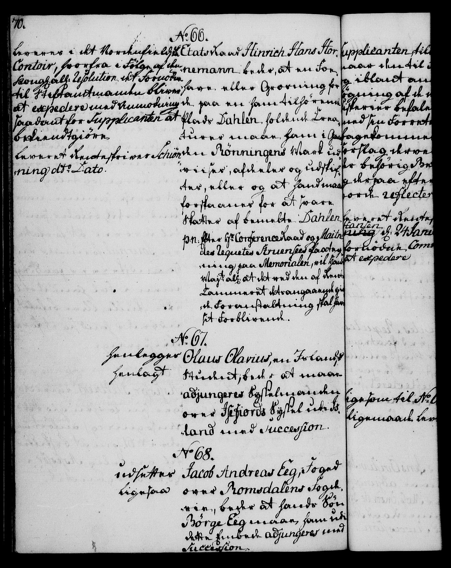 Rentekammeret, Kammerkanselliet, AV/RA-EA-3111/G/Gh/Gha/L0035: Norsk ekstraktmemorialprotokoll (merket RK 53.80), 1759-1771, s. 70