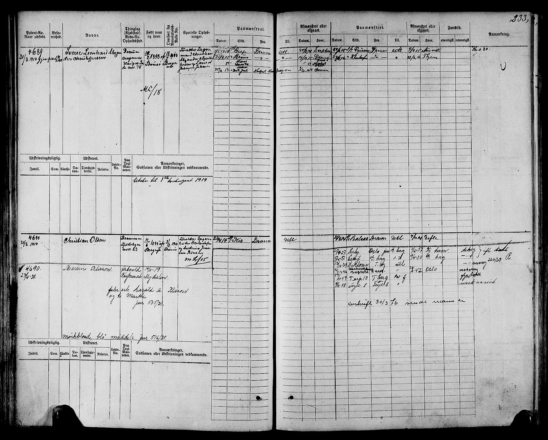 Drammen innrulleringsdistrikt, AV/SAKO-A-781/F/Fc/L0006: Hovedrulle, 1913, s. 84