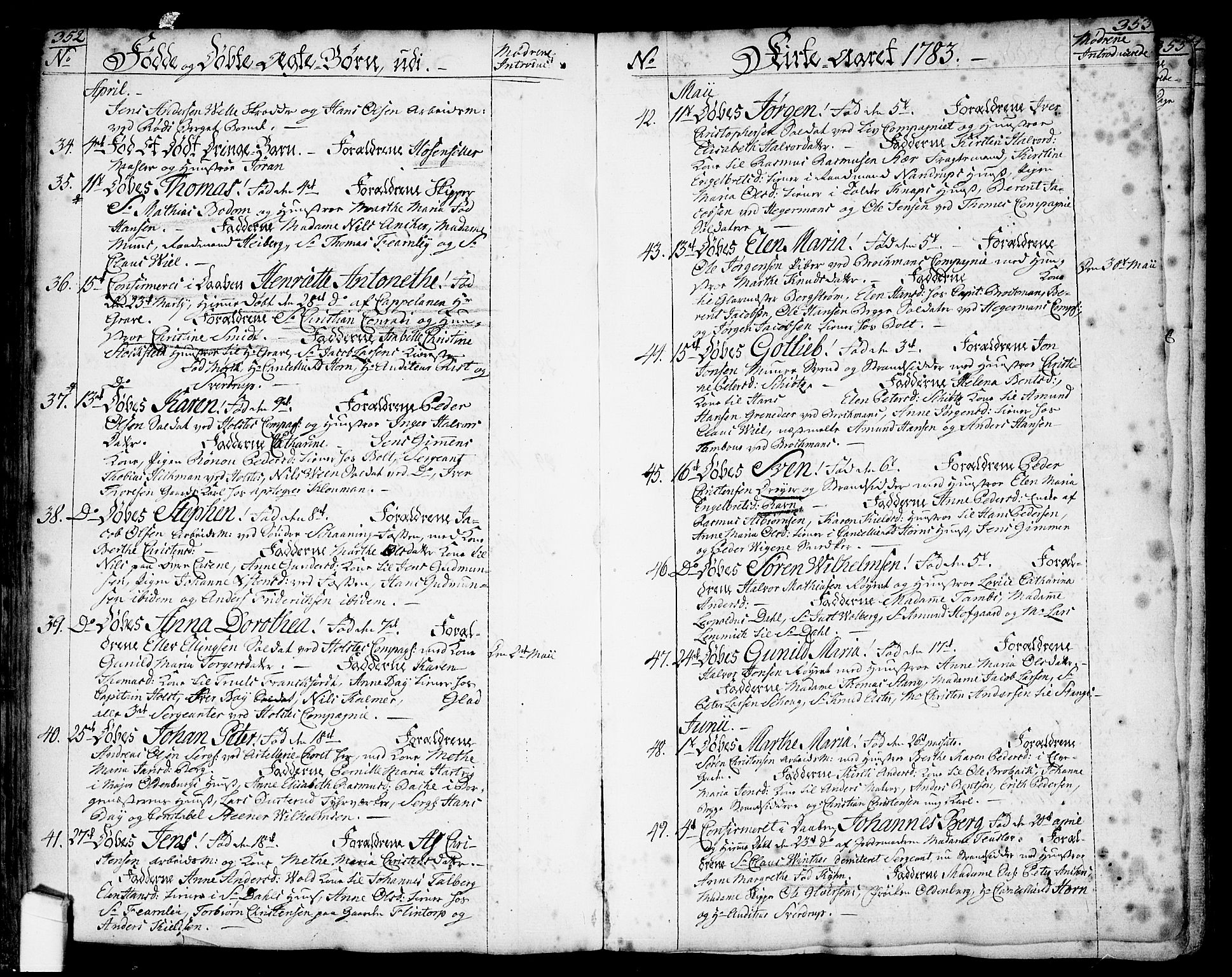 Halden prestekontor Kirkebøker, AV/SAO-A-10909/F/Fa/L0001: Ministerialbok nr. I 1, 1758-1791, s. 352-353