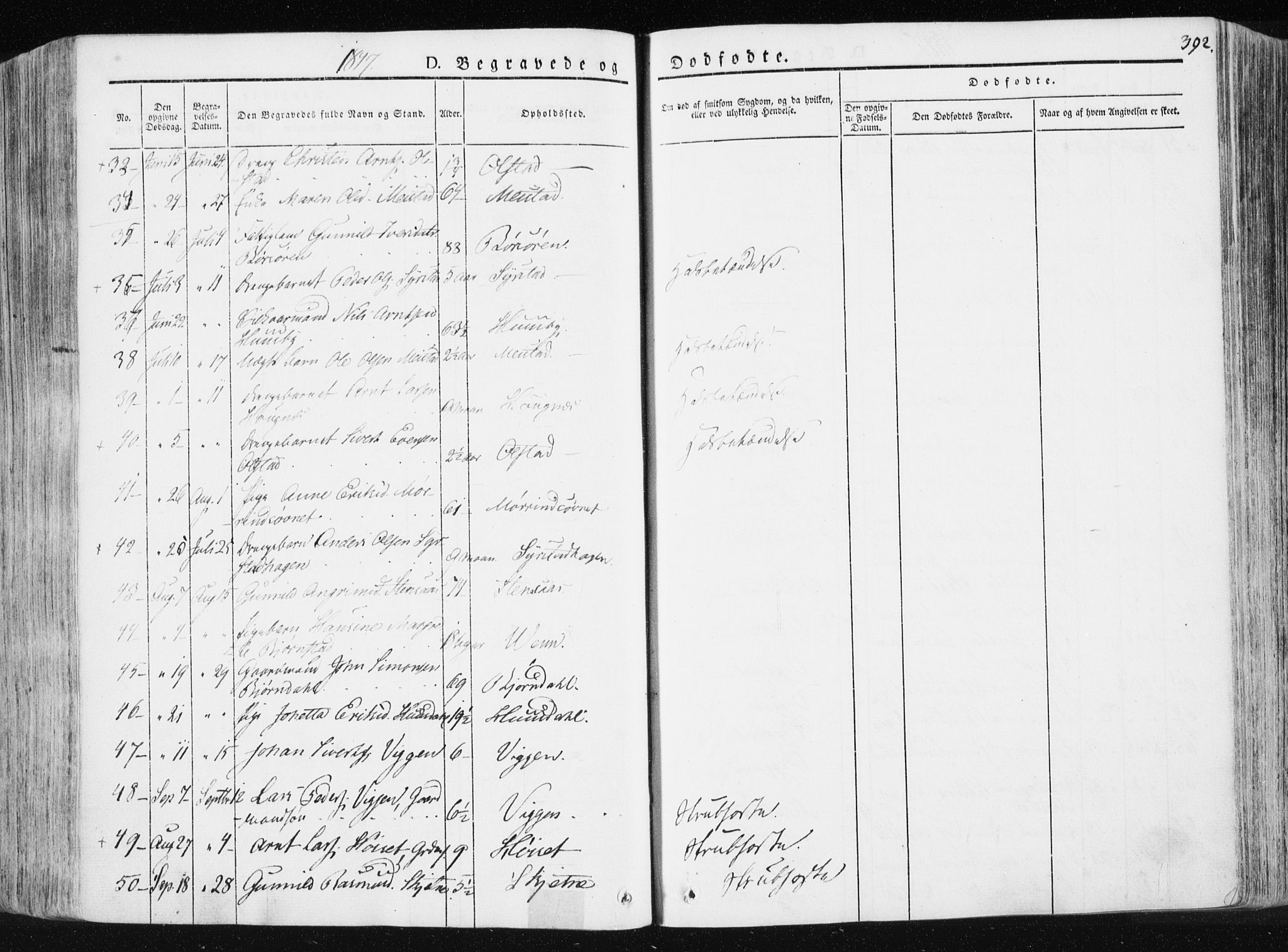 Ministerialprotokoller, klokkerbøker og fødselsregistre - Sør-Trøndelag, SAT/A-1456/665/L0771: Ministerialbok nr. 665A06, 1830-1856, s. 392