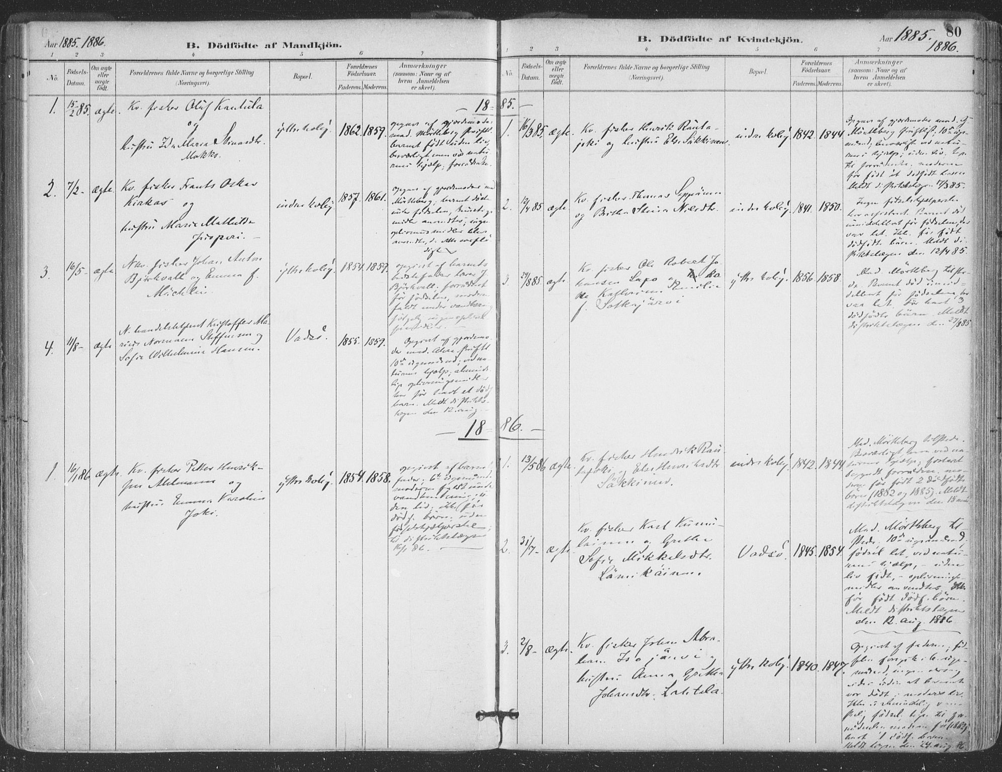 Vadsø sokneprestkontor, AV/SATØ-S-1325/H/Ha/L0006kirke: Ministerialbok nr. 6, 1885-1895, s. 80