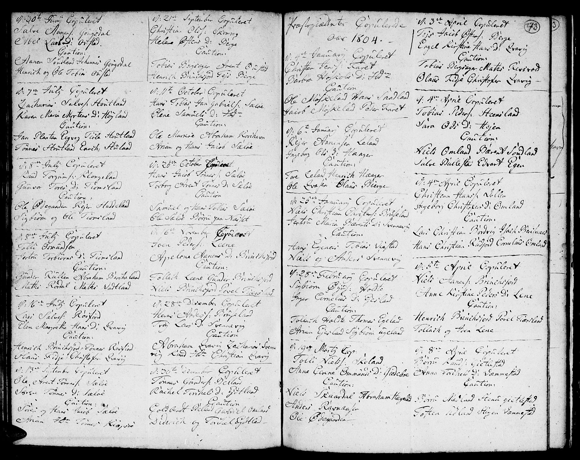 Lyngdal sokneprestkontor, AV/SAK-1111-0029/F/Fa/Fac/L0002: Ministerialbok nr. A 2, 1727-1815, s. 172-173