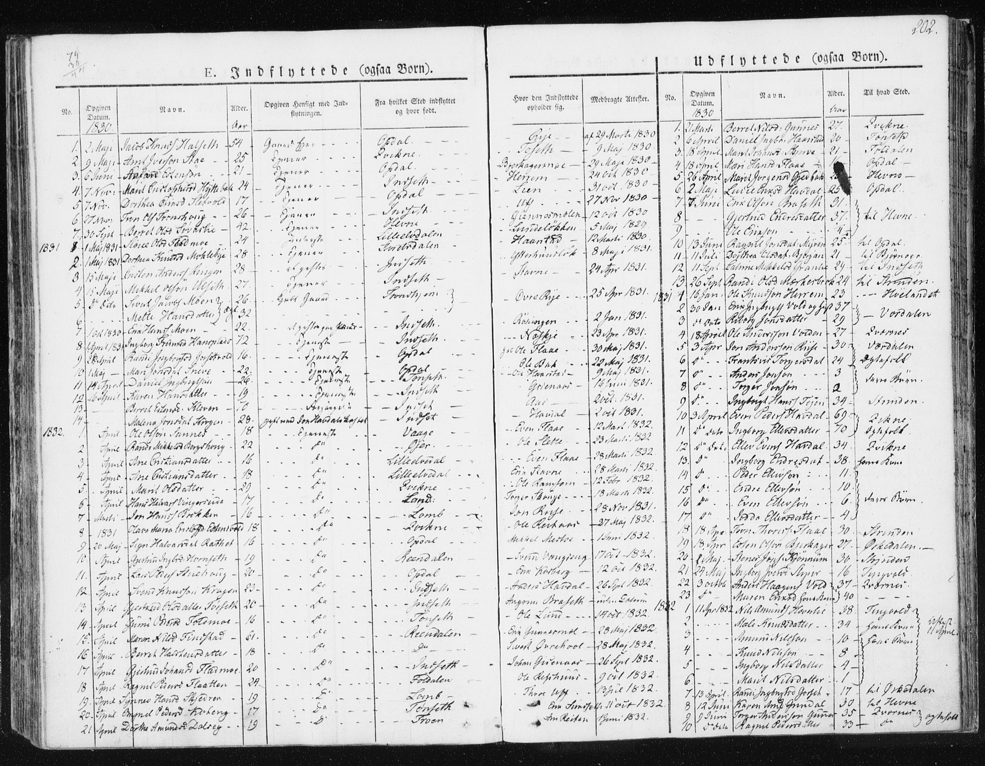 Ministerialprotokoller, klokkerbøker og fødselsregistre - Sør-Trøndelag, AV/SAT-A-1456/674/L0869: Ministerialbok nr. 674A01, 1829-1860, s. 202
