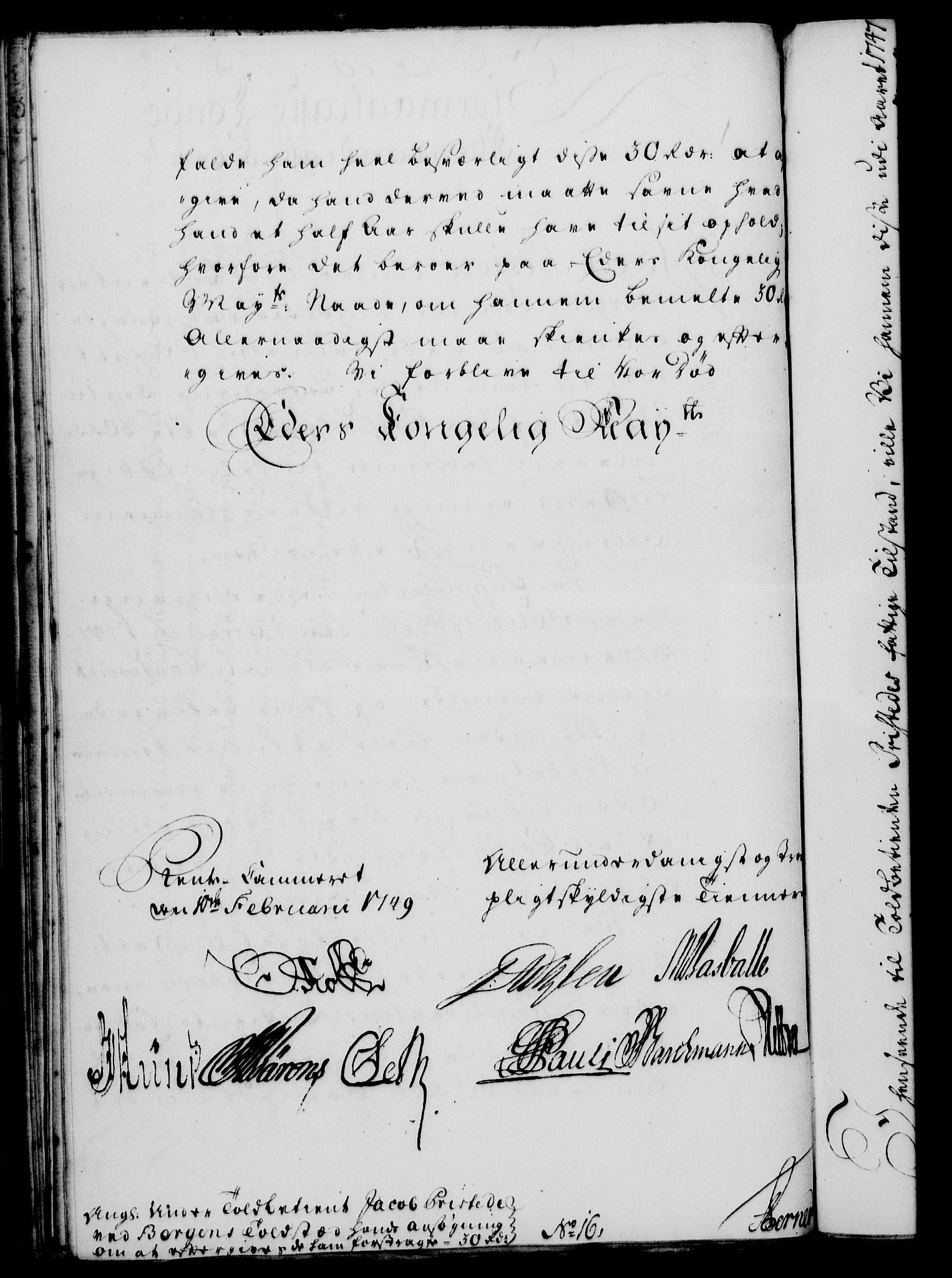 Rentekammeret, Kammerkanselliet, RA/EA-3111/G/Gf/Gfa/L0031: Norsk relasjons- og resolusjonsprotokoll (merket RK 52.31), 1749, s. 116