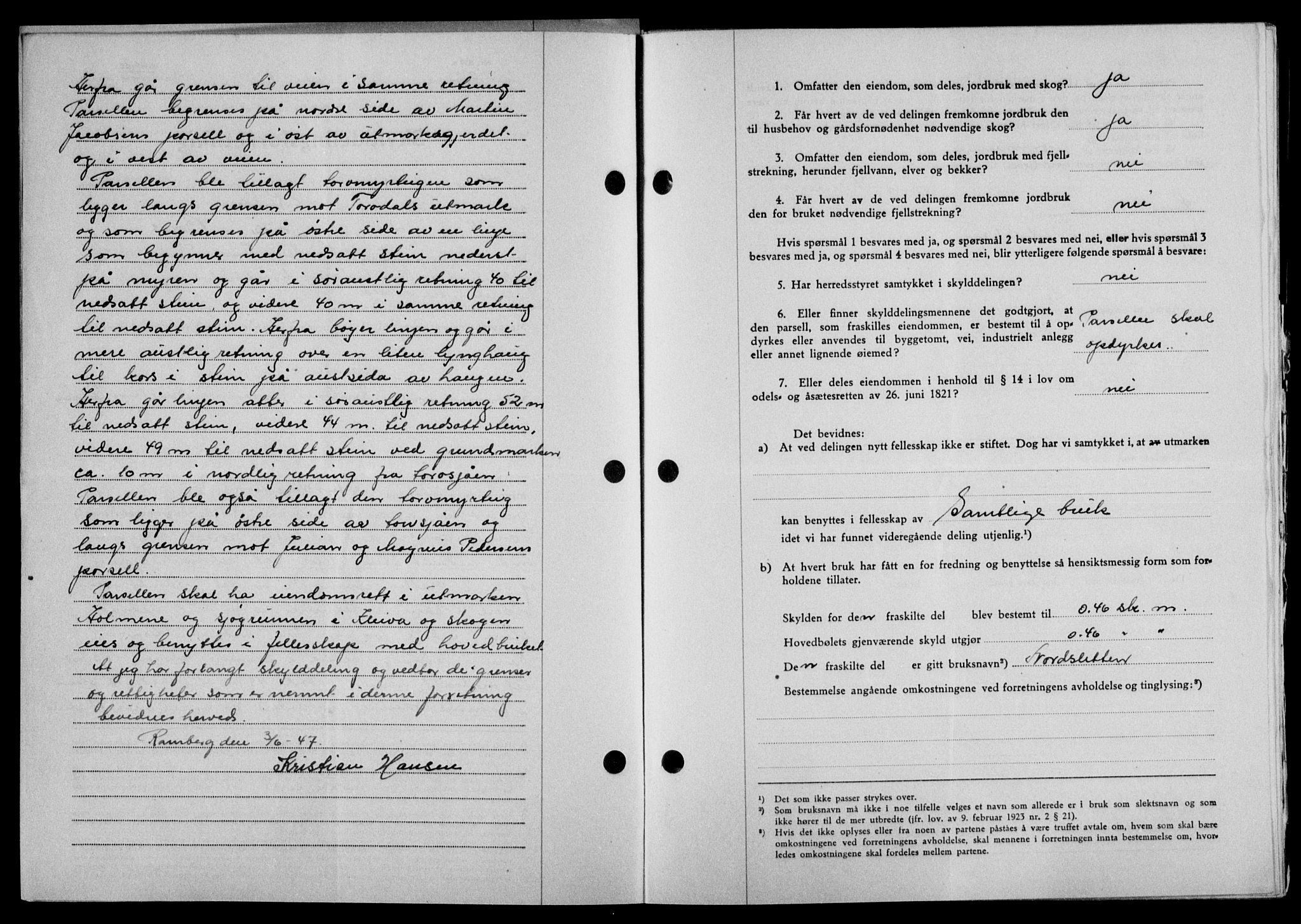 Lofoten sorenskriveri, SAT/A-0017/1/2/2C/L0016a: Pantebok nr. 16a, 1947-1947, Dagboknr: 1002/1947