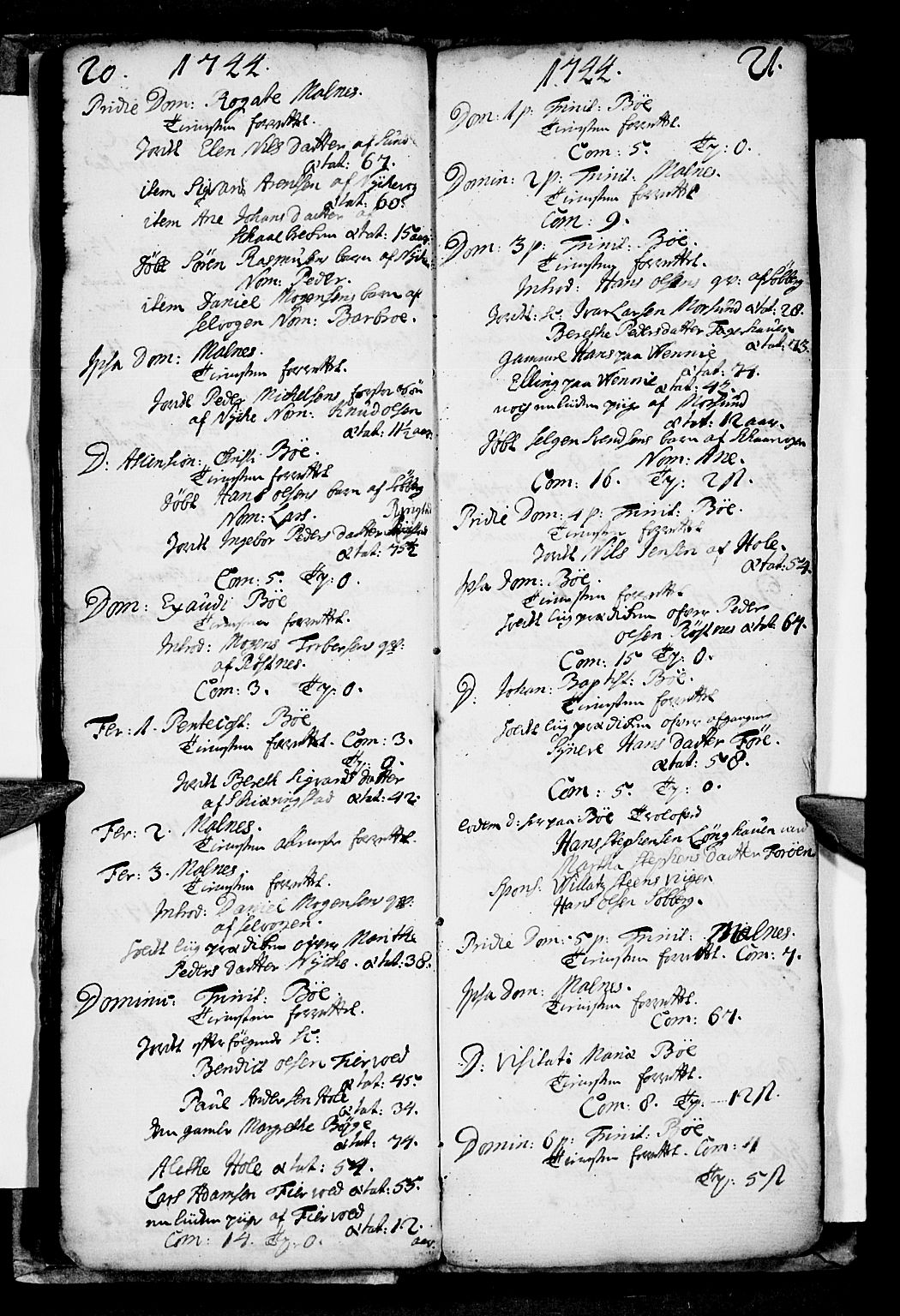 Ministerialprotokoller, klokkerbøker og fødselsregistre - Nordland, AV/SAT-A-1459/891/L1296: Ministerialbok nr. 891A01, 1741-1784, s. 20-21