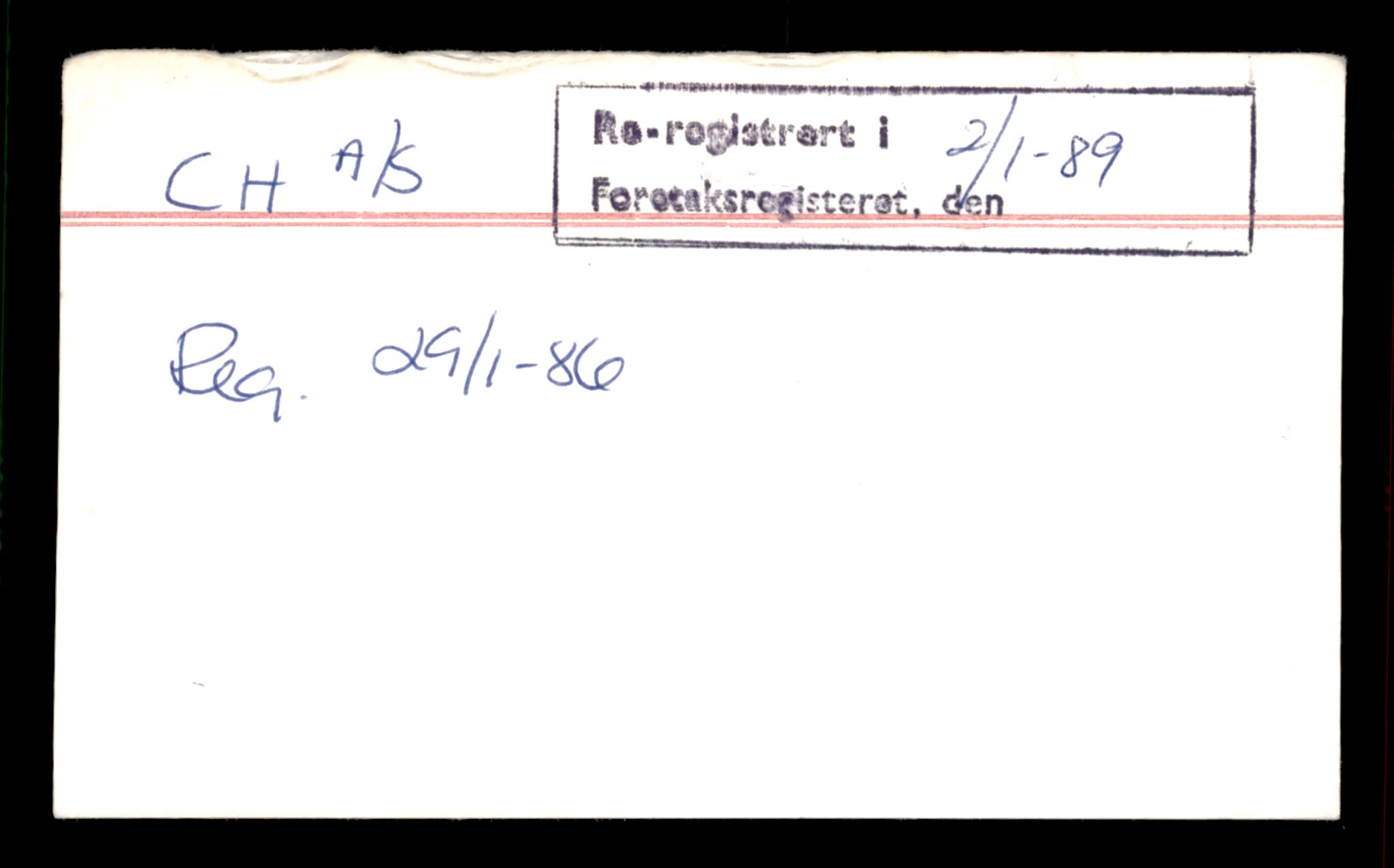 Oslo byfogd, Handelsregisteret, SAT/A-10867/G/Ga/Gad/L0006: Kartotekkort, Ch-Dem, 1890-1990