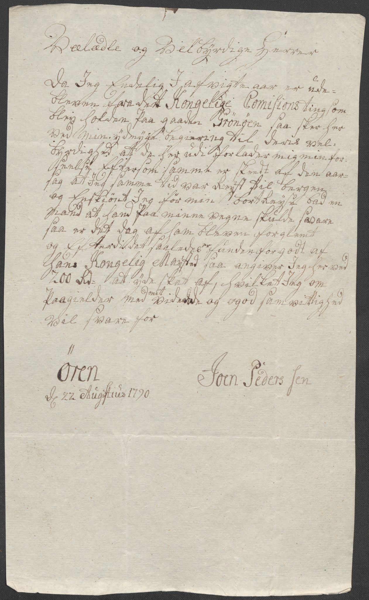 Rentekammeret inntil 1814, Reviderte regnskaper, Mindre regnskaper, AV/RA-EA-4068/Rf/Rfe/L0014: Helgeland fogderi, 1789, s. 402