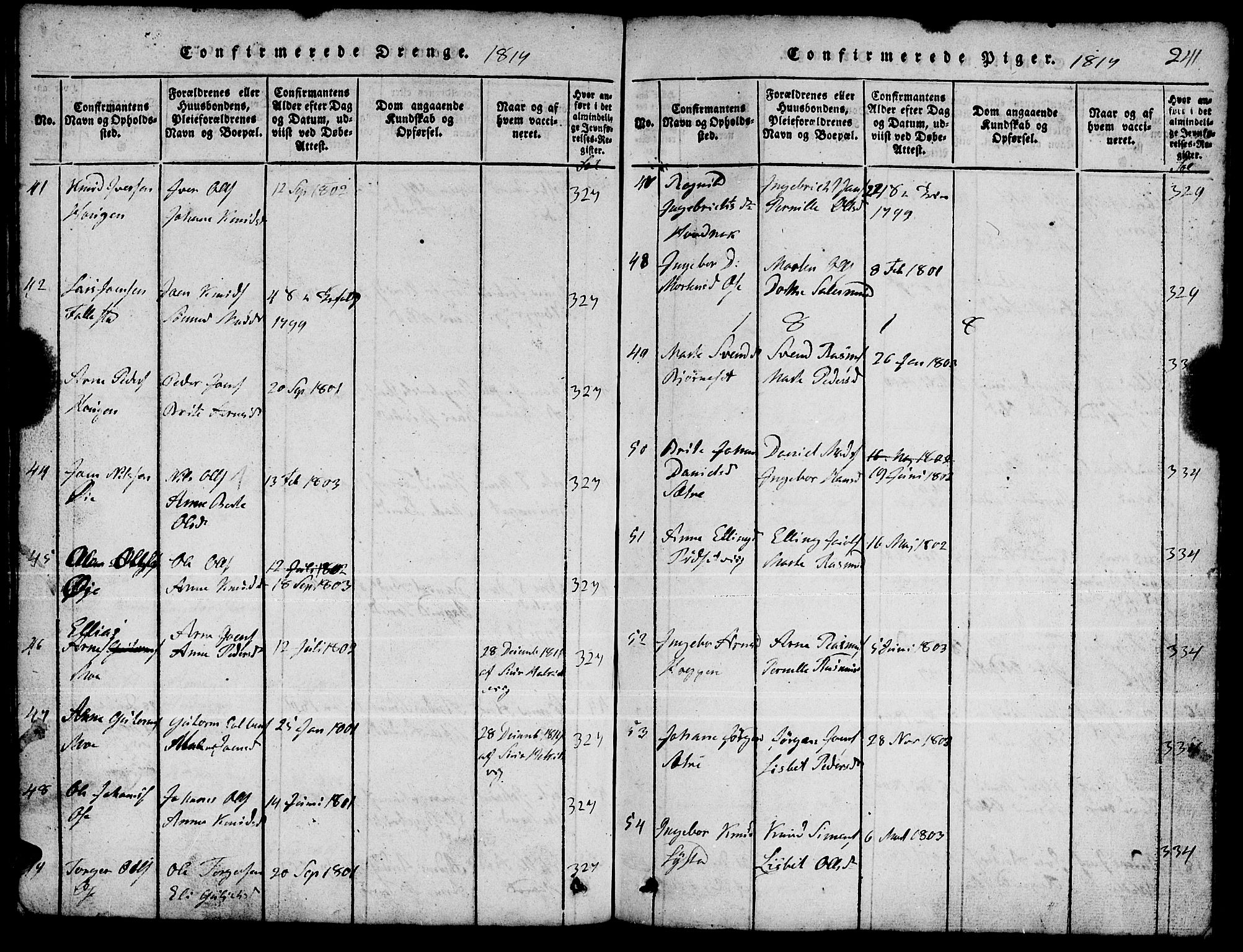 Ministerialprotokoller, klokkerbøker og fødselsregistre - Møre og Romsdal, AV/SAT-A-1454/511/L0155: Klokkerbok nr. 511C01, 1817-1829, s. 241