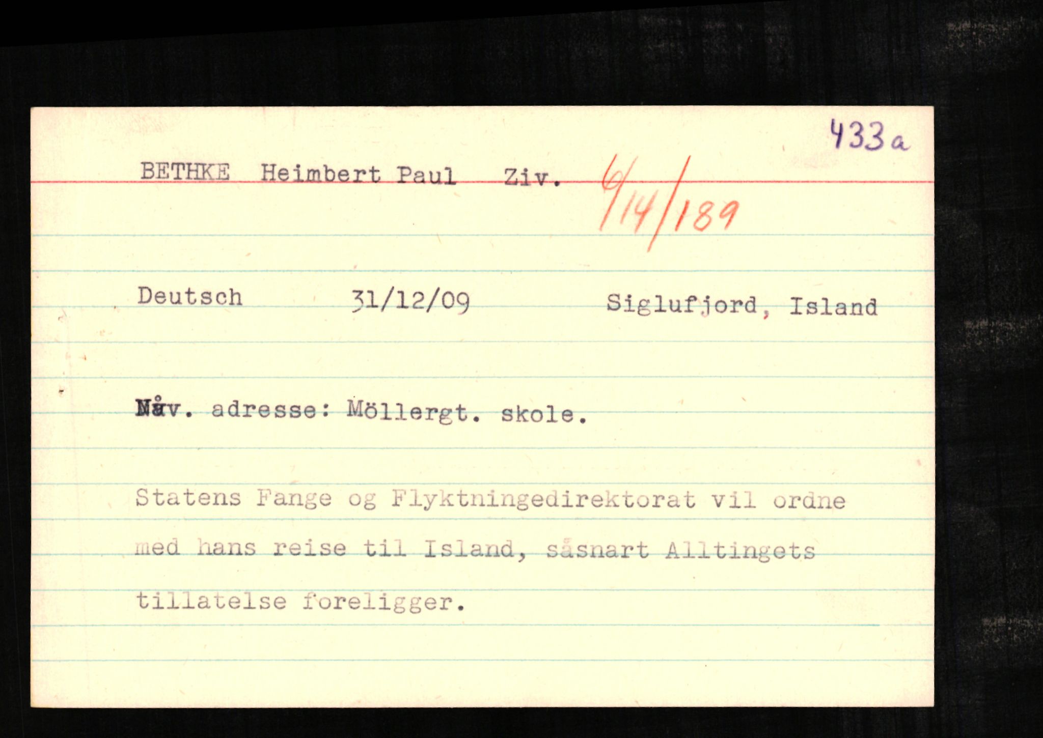 Forsvaret, Forsvarets overkommando II, RA/RAFA-3915/D/Db/L0003: CI Questionaires. Tyske okkupasjonsstyrker i Norge. Tyskere., 1945-1946, s. 37