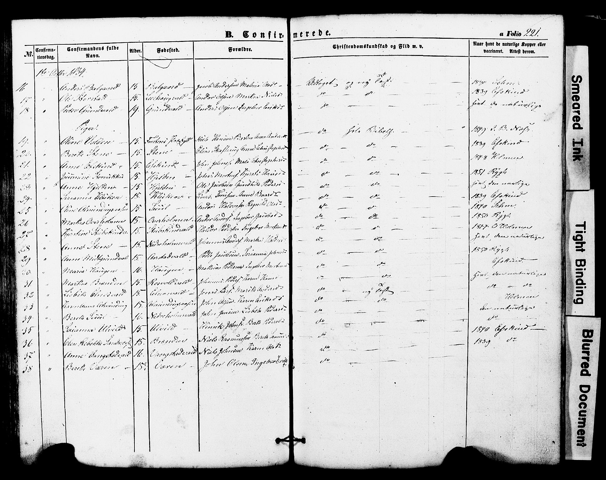 Ministerialprotokoller, klokkerbøker og fødselsregistre - Nord-Trøndelag, SAT/A-1458/724/L0268: Klokkerbok nr. 724C04, 1846-1878, s. 221