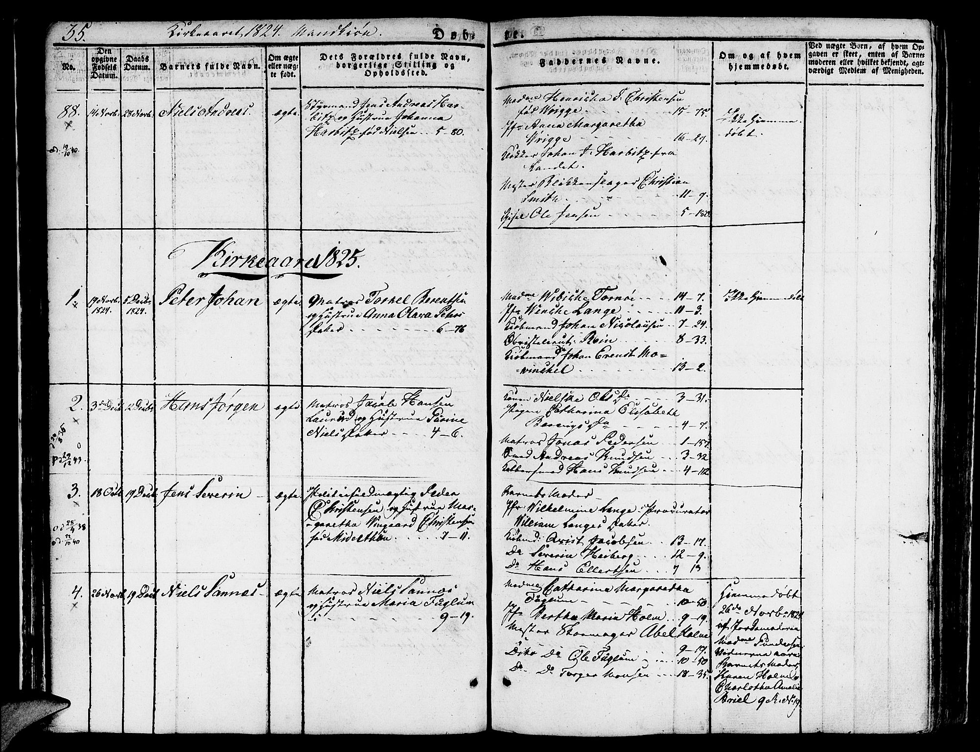 Nykirken Sokneprestembete, AV/SAB-A-77101/H/Hab: Klokkerbok nr. A 5I, 1821-1841, s. 35