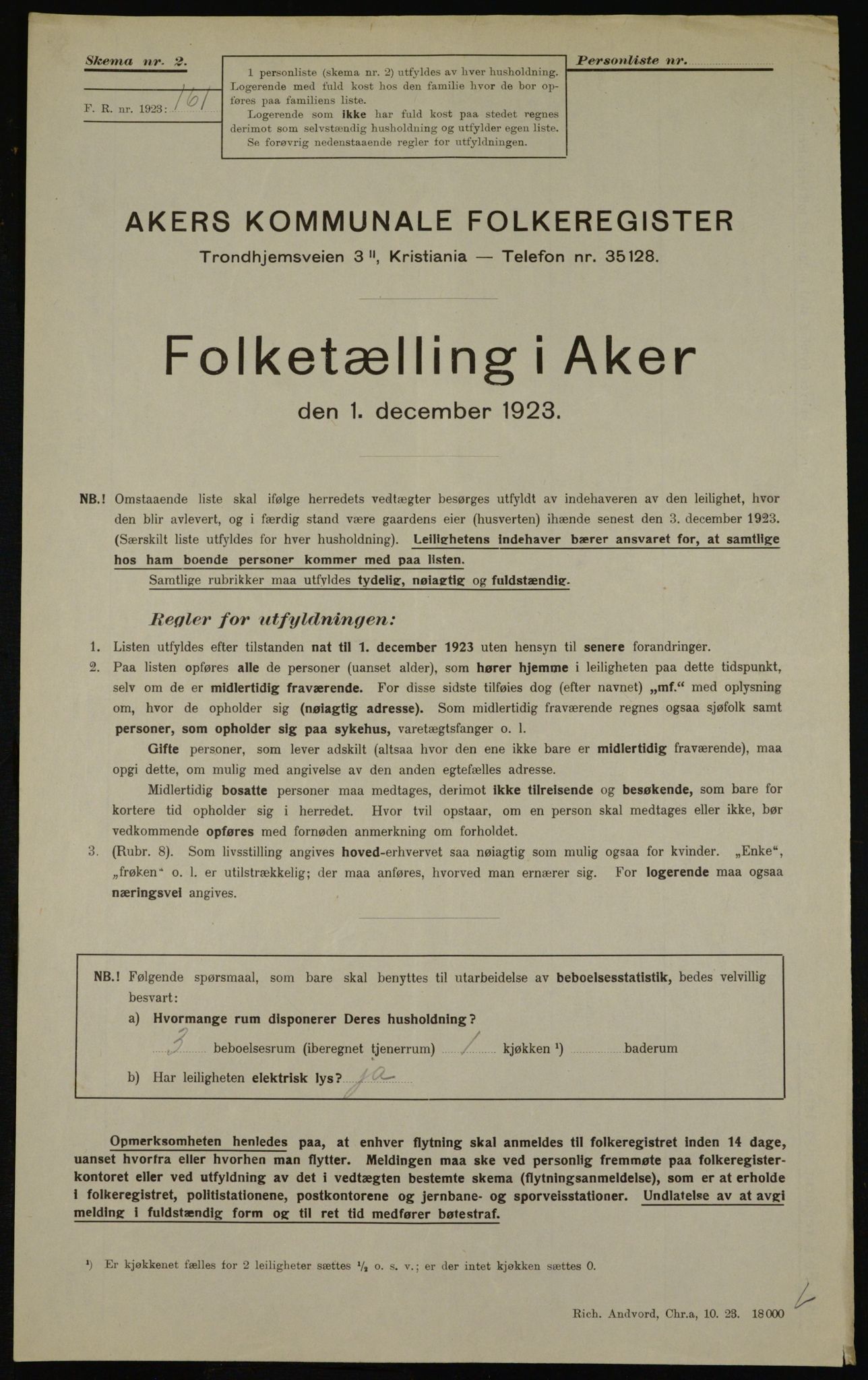 , Kommunal folketelling 1.12.1923 for Aker, 1923, s. 37607