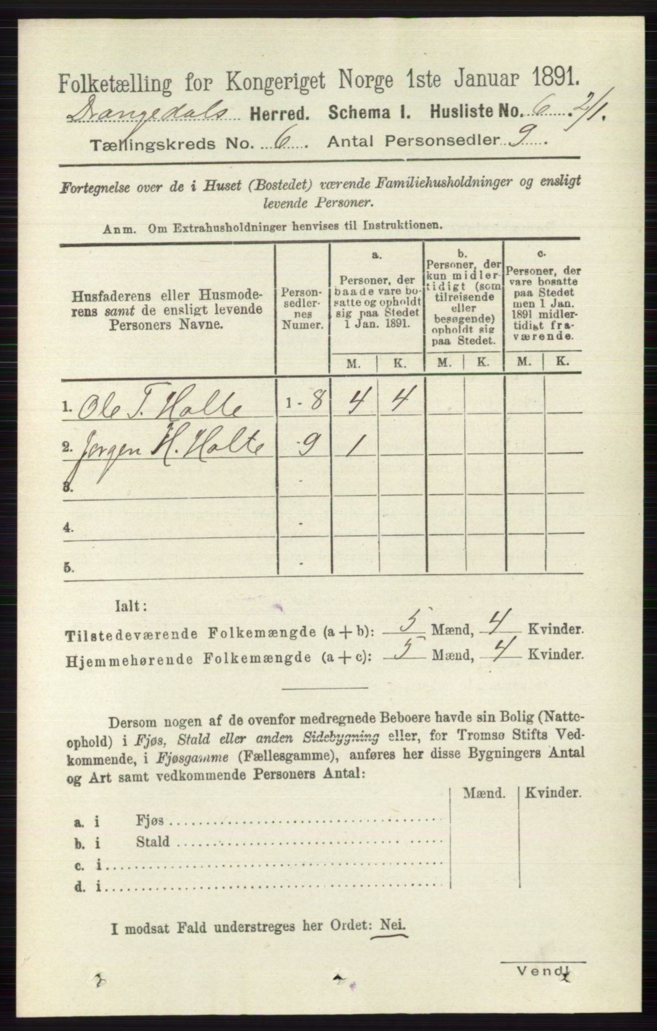 RA, Folketelling 1891 for 0817 Drangedal herred, 1891, s. 1930