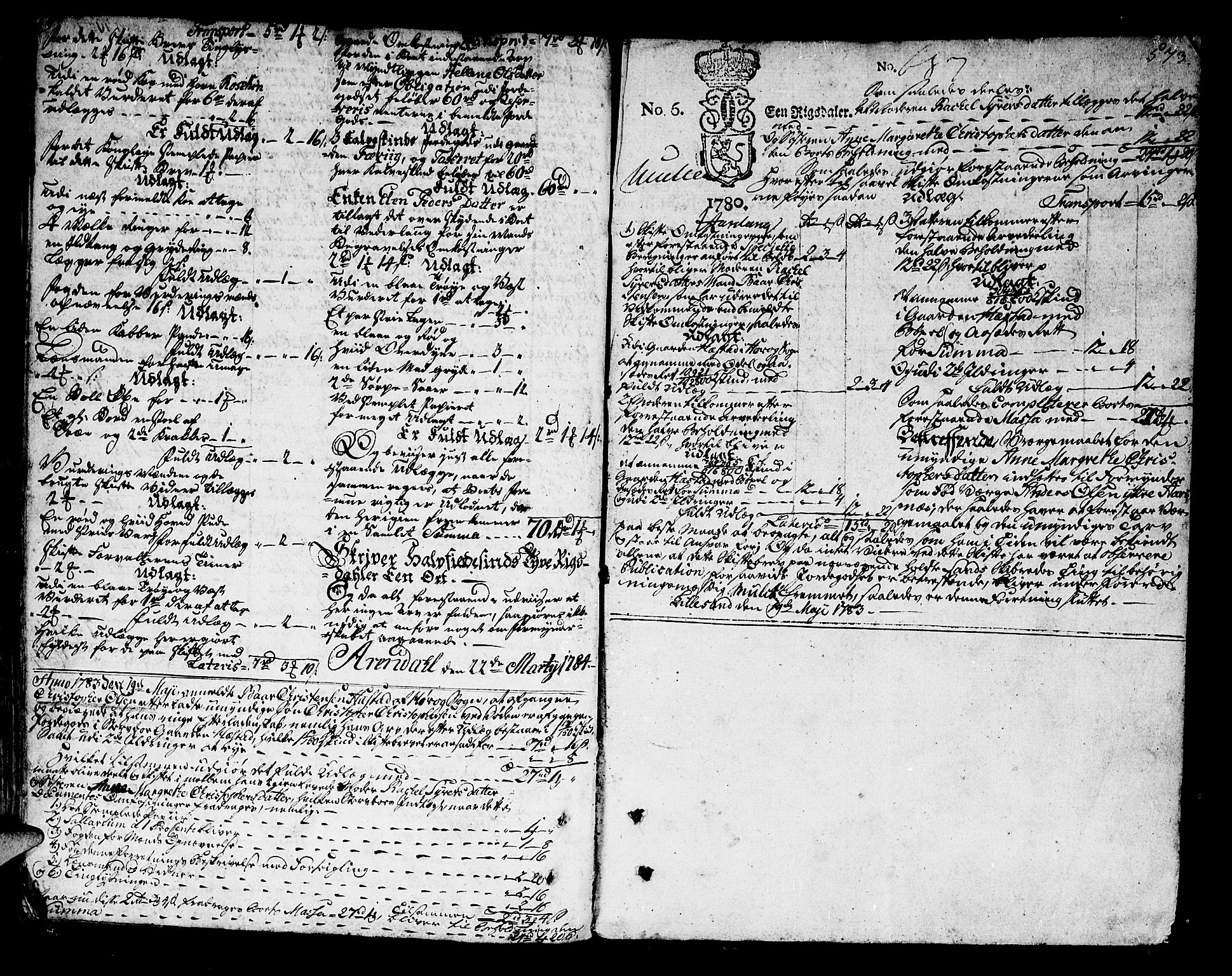 Nedenes sorenskriveri før 1824, SAK/1221-0007/H/Hc/L0038: Skifteprotokoll med register nr 25, 1779-1783, s. 572b-573a