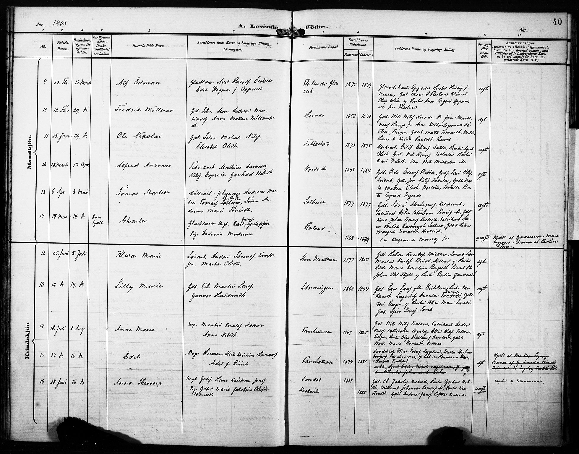 Fana Sokneprestembete, AV/SAB-A-75101/H/Haa/Haab/L0003: Ministerialbok nr. B 3, 1898-1907, s. 40