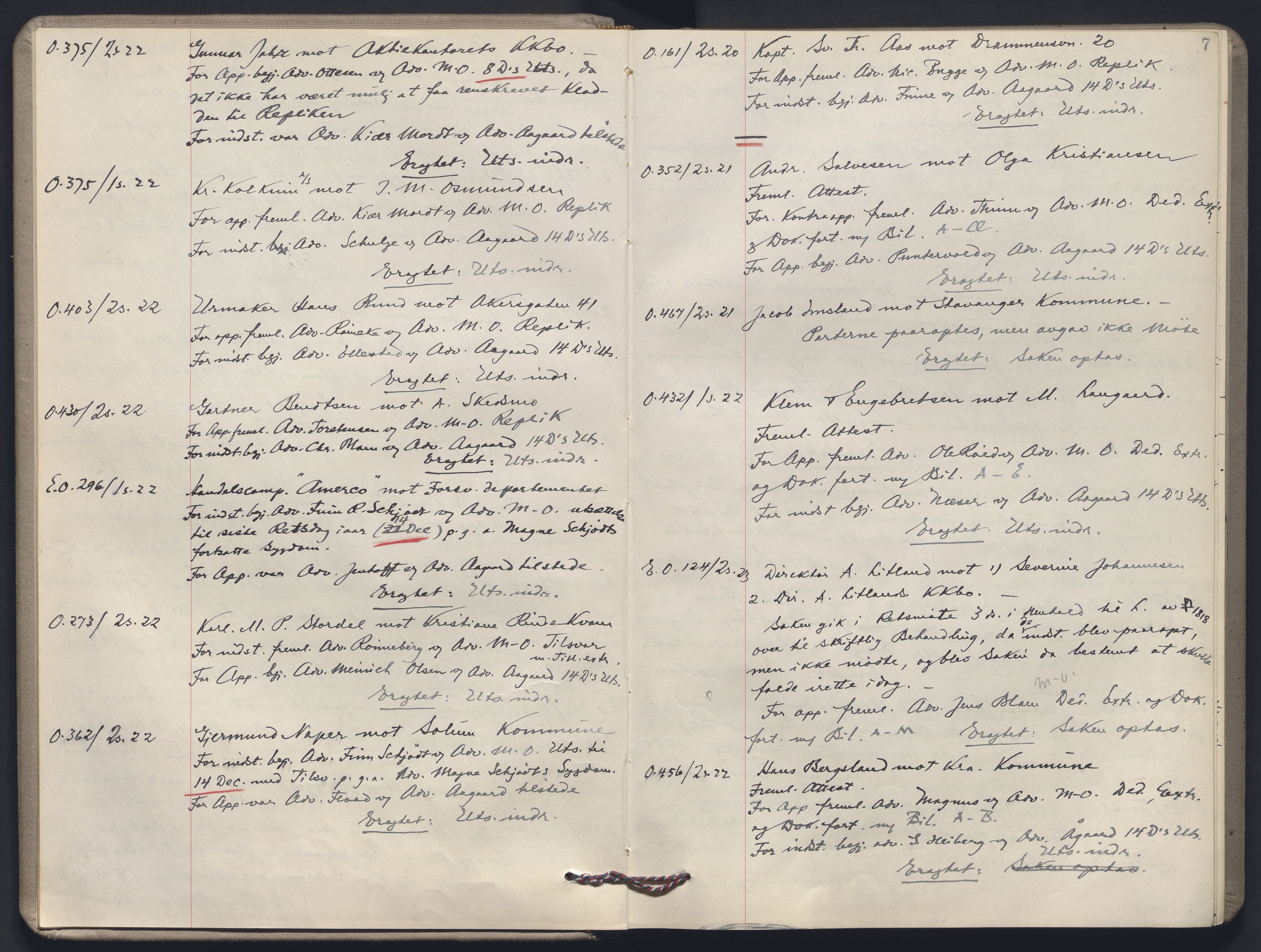 Høyesterett, AV/RA-S-1002/E/Ef/L0027: Protokoll over saker som gikk til skriftlig behandling, 1923-1926, s. 6b-7a