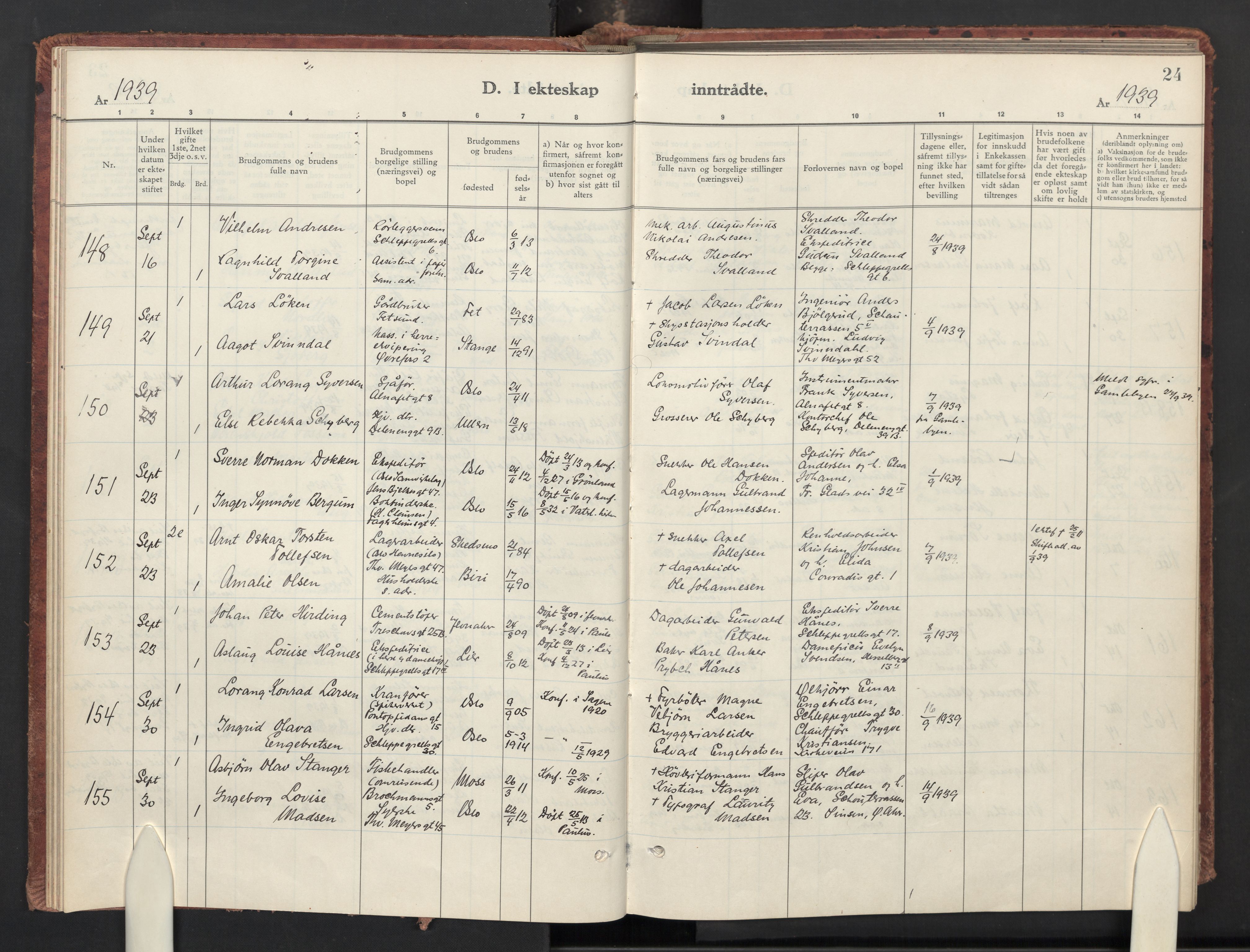 Paulus prestekontor Kirkebøker, AV/SAO-A-10871/F/Fa/L0031: Ministerialbok nr. 31, 1938-1948, s. 24