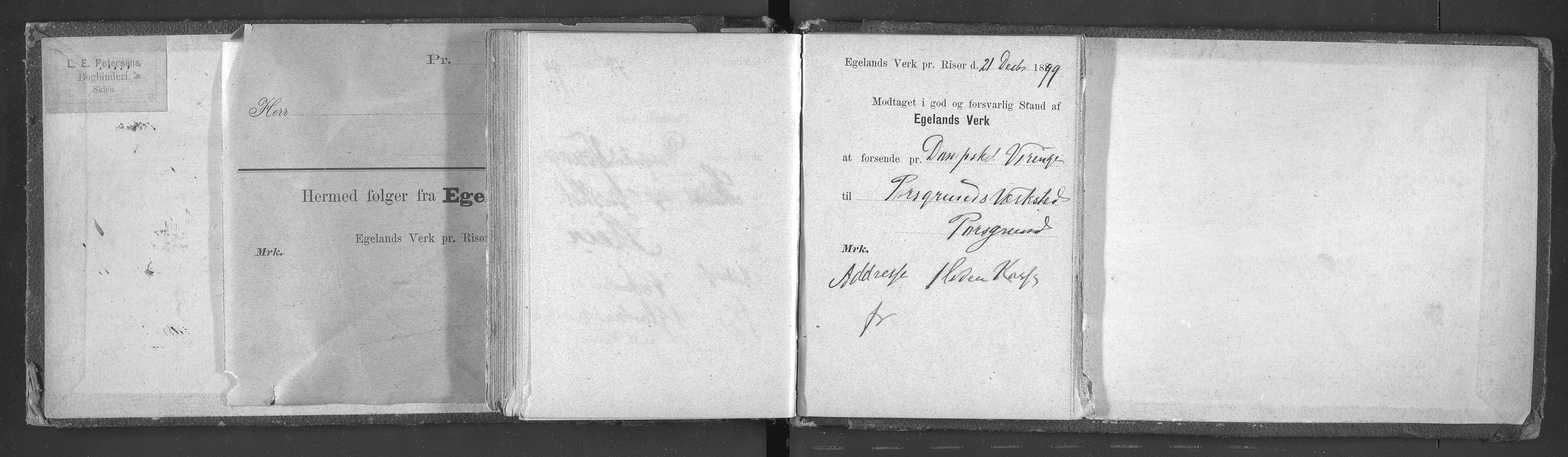 Egelands Jernverk, AAKS/PA-1907/01/L0030: Kvitteringsbok, 1889-1901