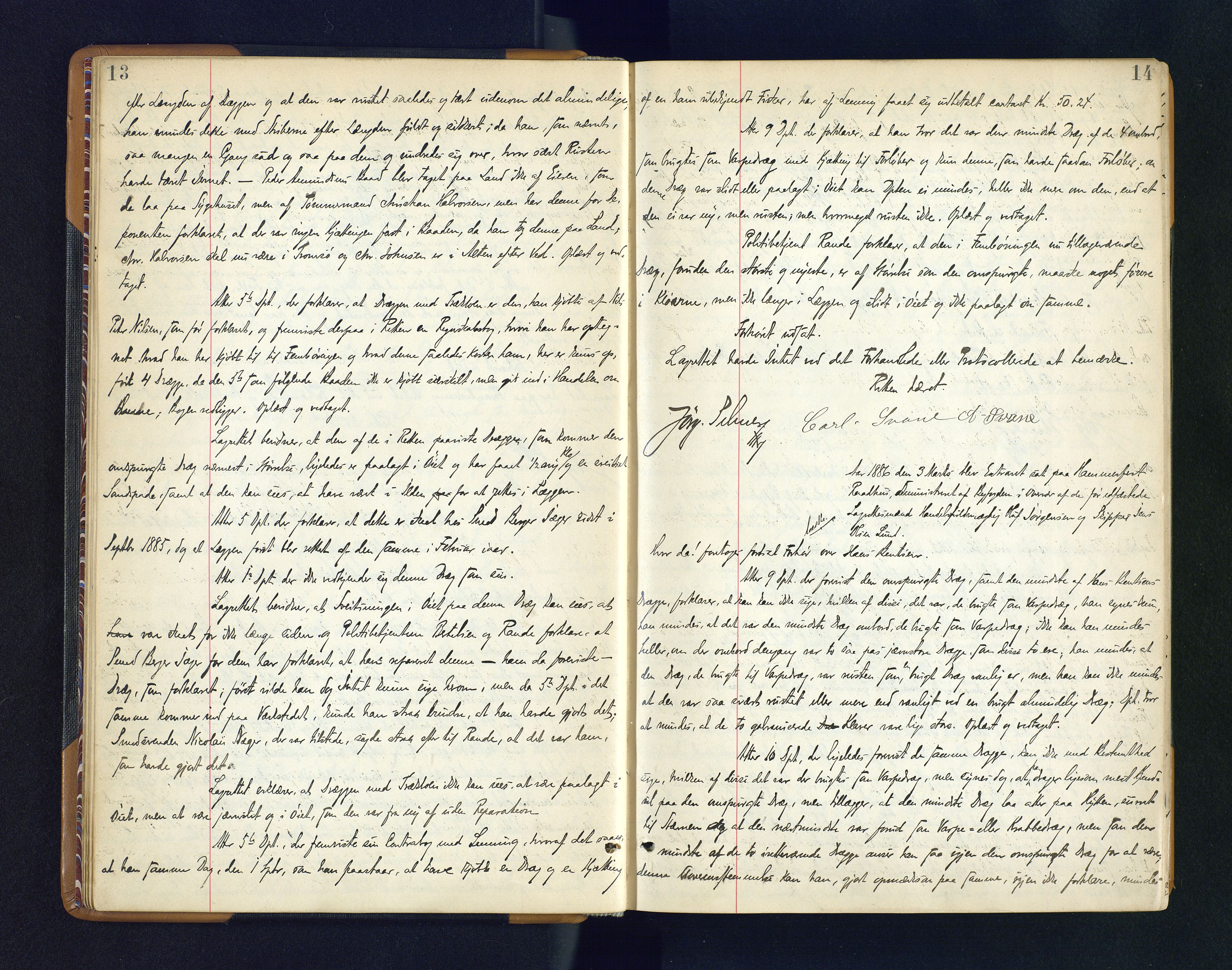 Byfogden i Hammerfest, AV/SATØ-S-0064/G/L0125: Ekstrarettsprotokoll, 1886-1903, s. 13-14