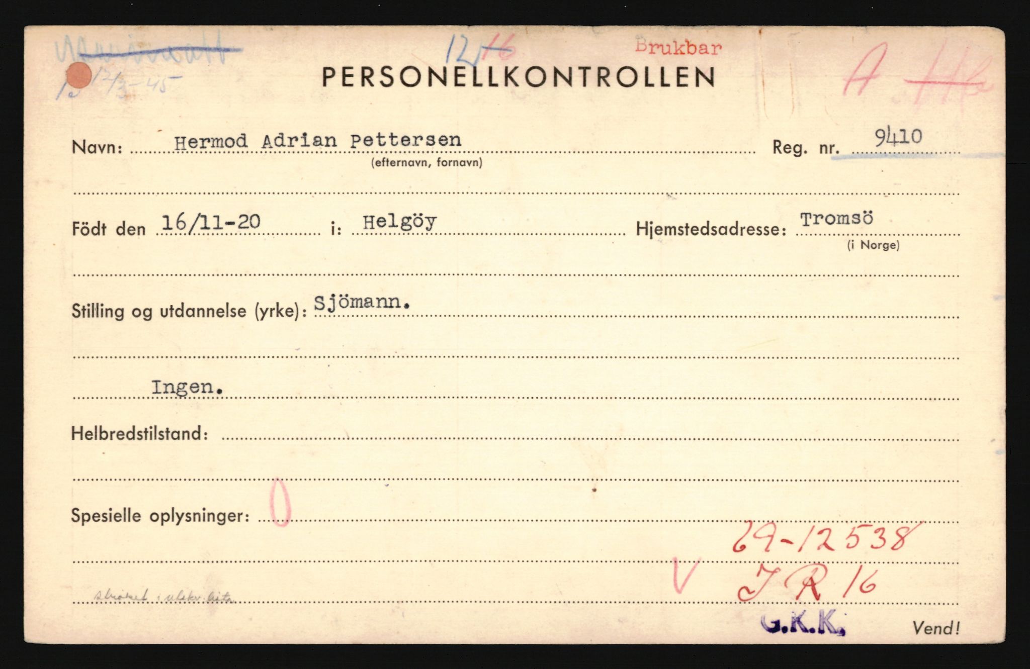 Forsvaret, Troms infanteriregiment nr. 16, AV/RA-RAFA-3146/P/Pa/L0024/0002: Rulleblad / Rulleblad for regimentets menige mannskaper, årsklasse 1941, 1941, s. 416