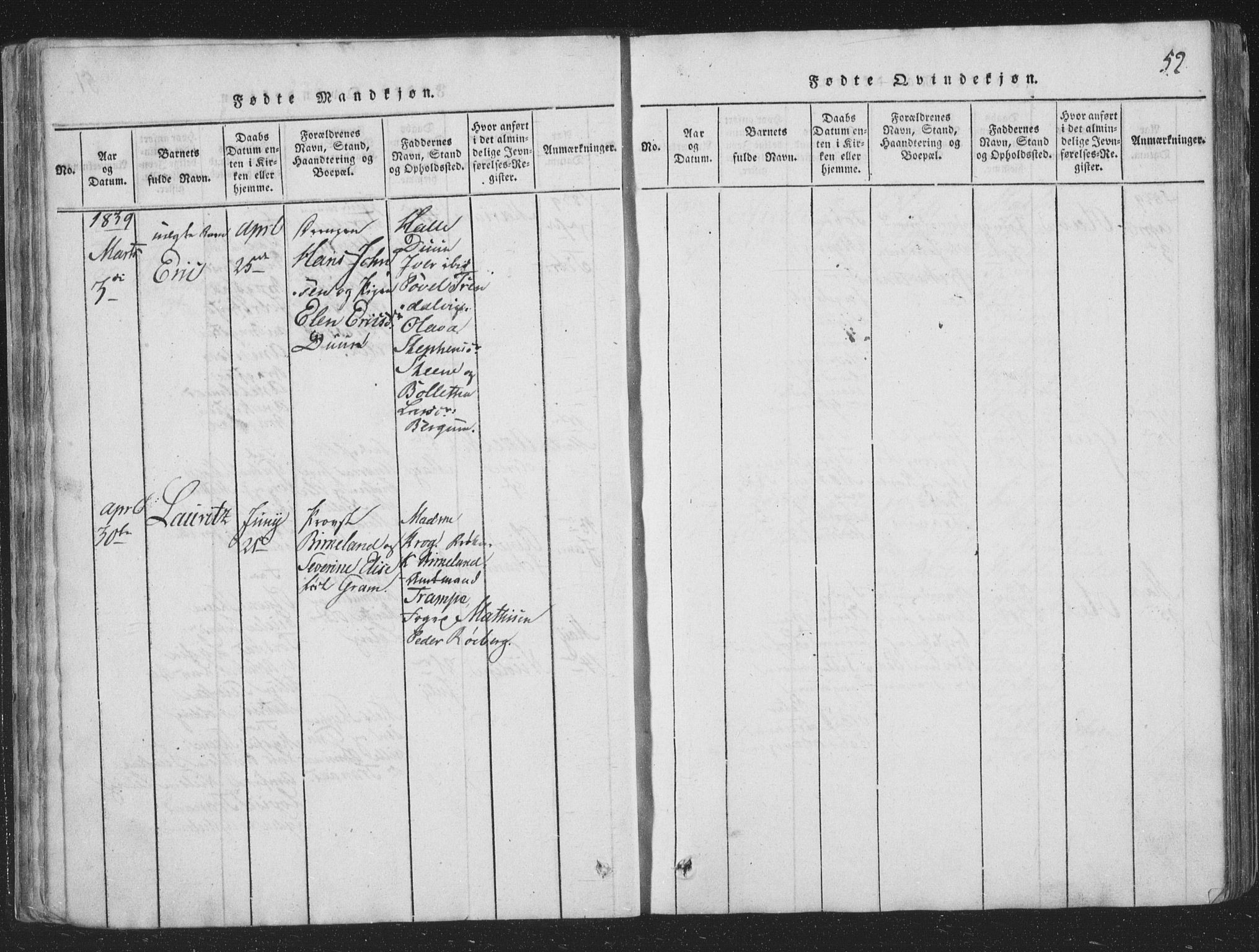 Ministerialprotokoller, klokkerbøker og fødselsregistre - Nord-Trøndelag, SAT/A-1458/773/L0613: Ministerialbok nr. 773A04, 1815-1845, s. 52