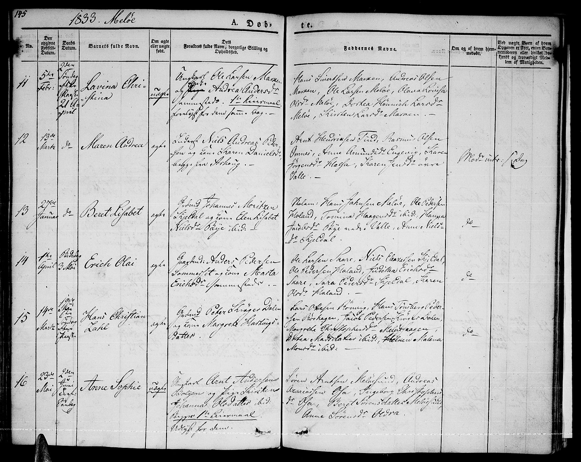 Ministerialprotokoller, klokkerbøker og fødselsregistre - Nordland, AV/SAT-A-1459/841/L0598: Ministerialbok nr. 841A06 /2, 1825-1844, s. 145