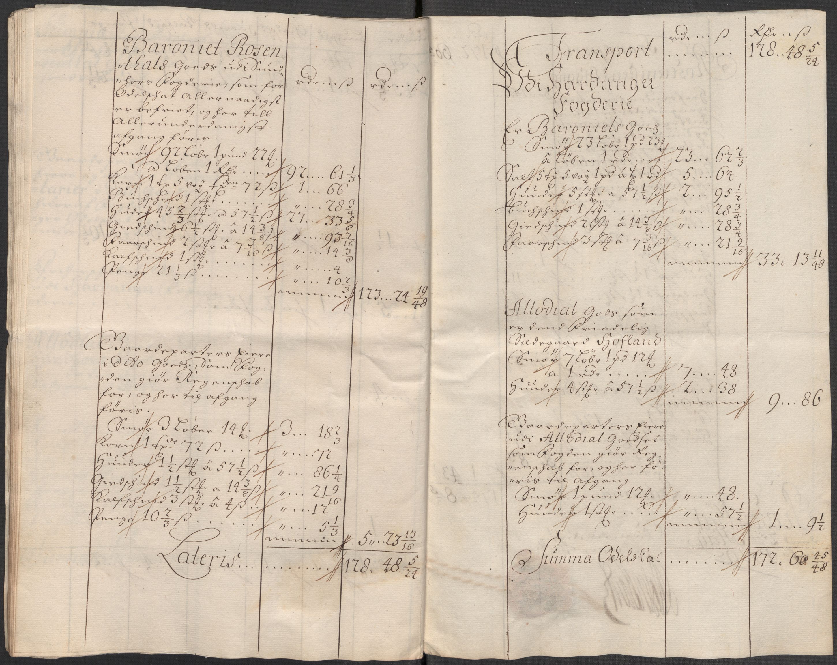 Rentekammeret inntil 1814, Reviderte regnskaper, Fogderegnskap, AV/RA-EA-4092/R49/L3140: Fogderegnskap Rosendal Baroni, 1718-1720, s. 47