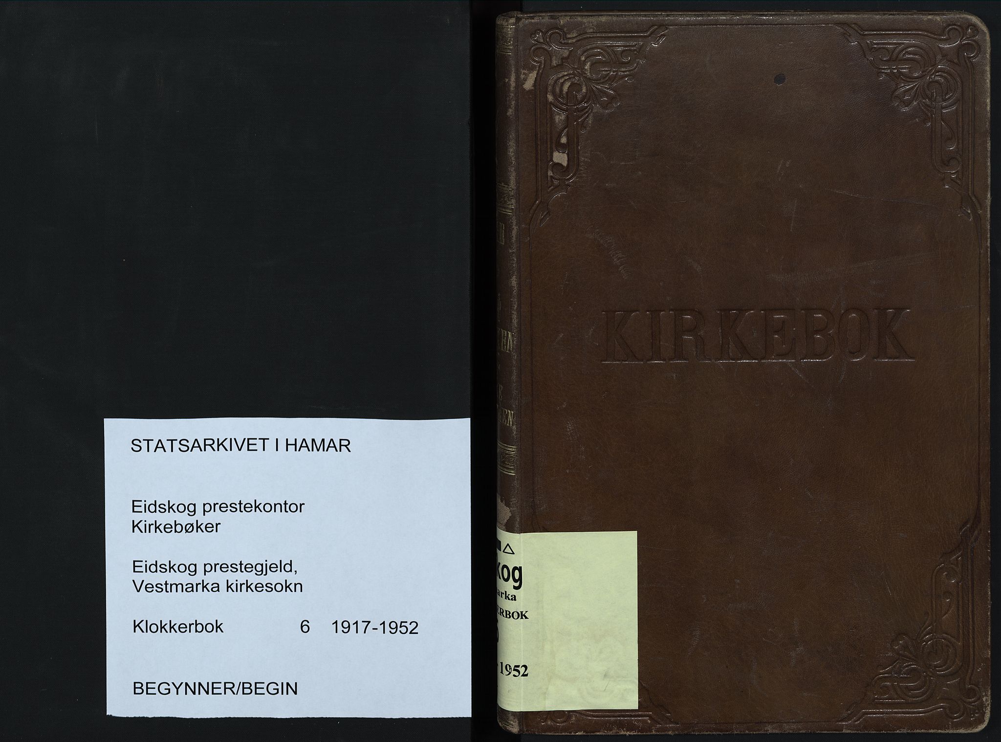 Eidskog prestekontor, AV/SAH-PREST-026/H/Ha/Hab/L0006: Klokkerbok nr. 6, 1917-1952