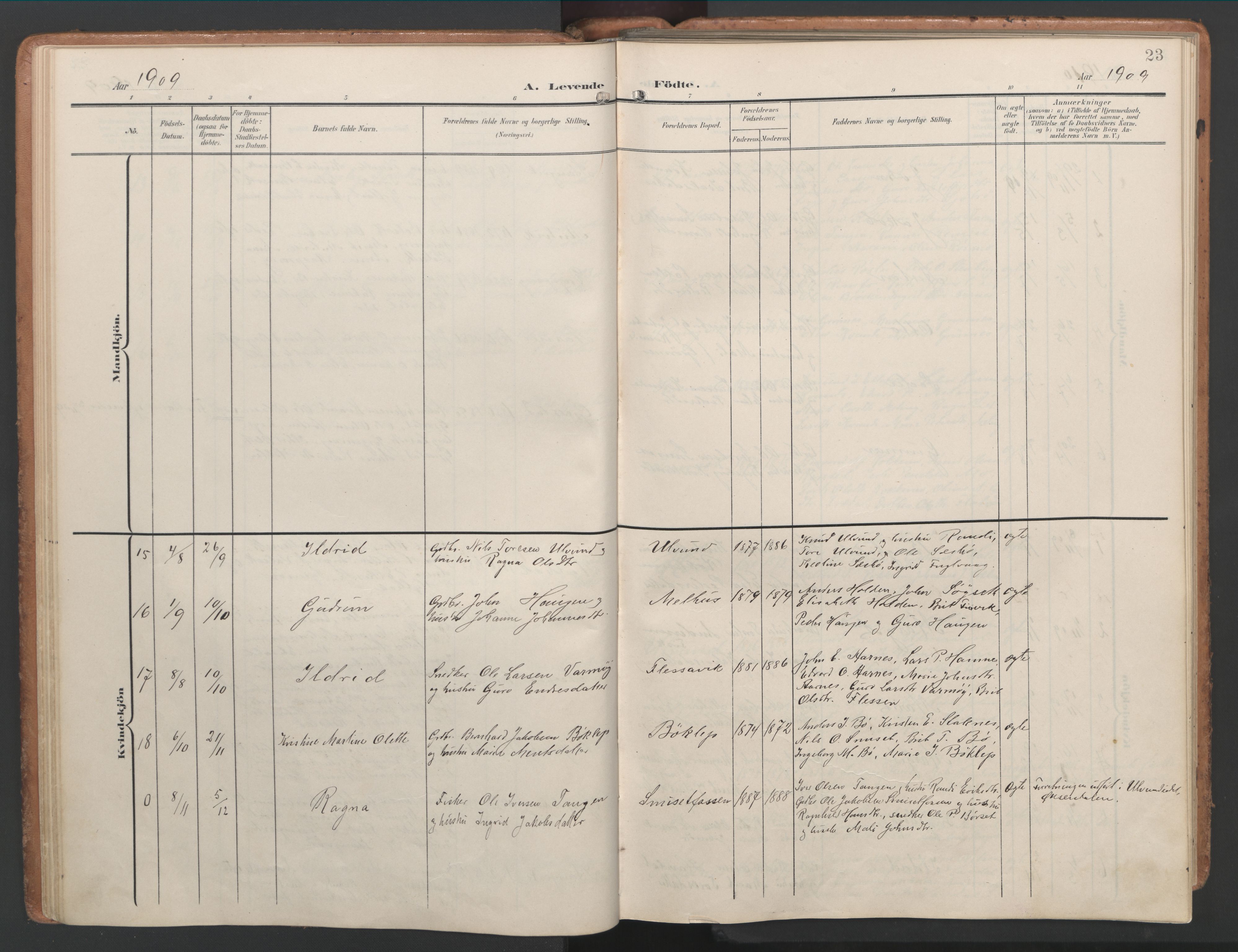 Ministerialprotokoller, klokkerbøker og fødselsregistre - Møre og Romsdal, AV/SAT-A-1454/592/L1030: Ministerialbok nr. 592A08, 1901-1925, s. 23