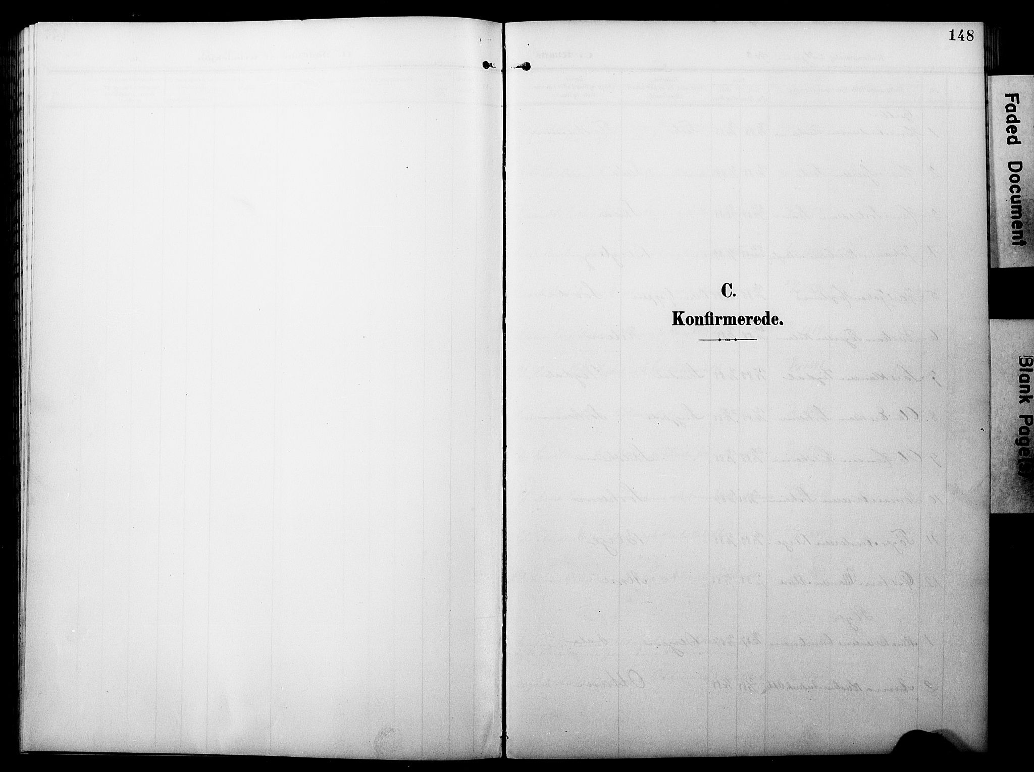 Luster sokneprestembete, AV/SAB-A-81101/H/Hab/Haba/L0001: Klokkerbok nr. A 1, 1903-1930, s. 148