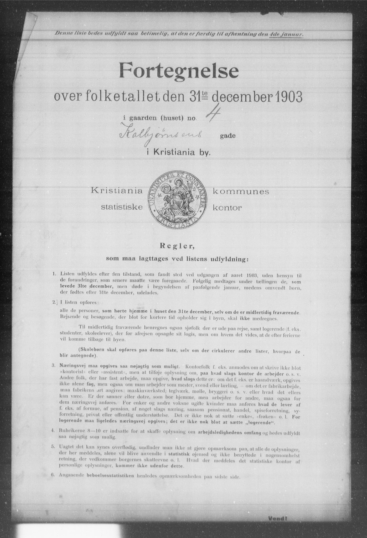 OBA, Kommunal folketelling 31.12.1903 for Kristiania kjøpstad, 1903, s. 2662