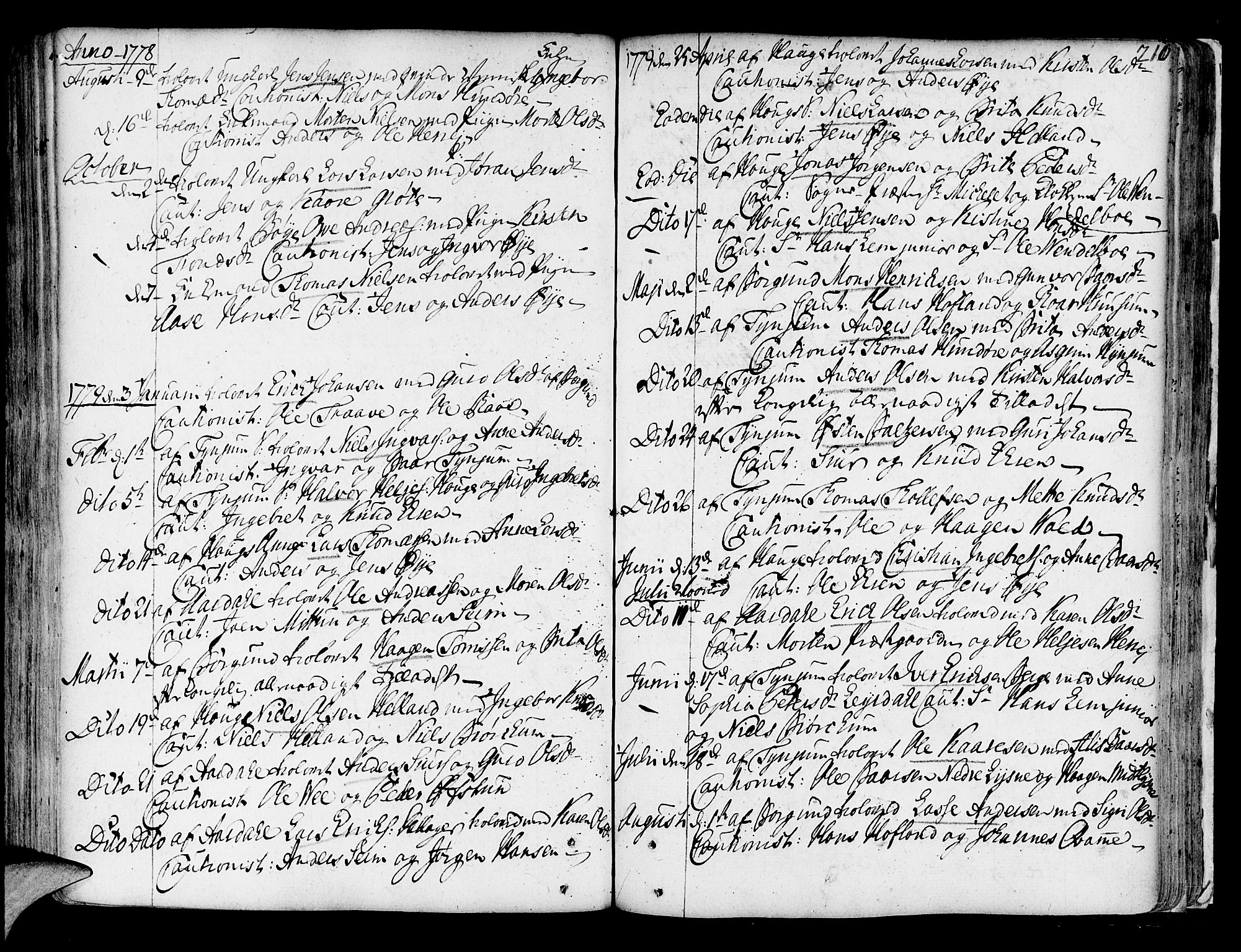 Lærdal sokneprestembete, AV/SAB-A-81201: Ministerialbok nr. A 2, 1752-1782, s. 210