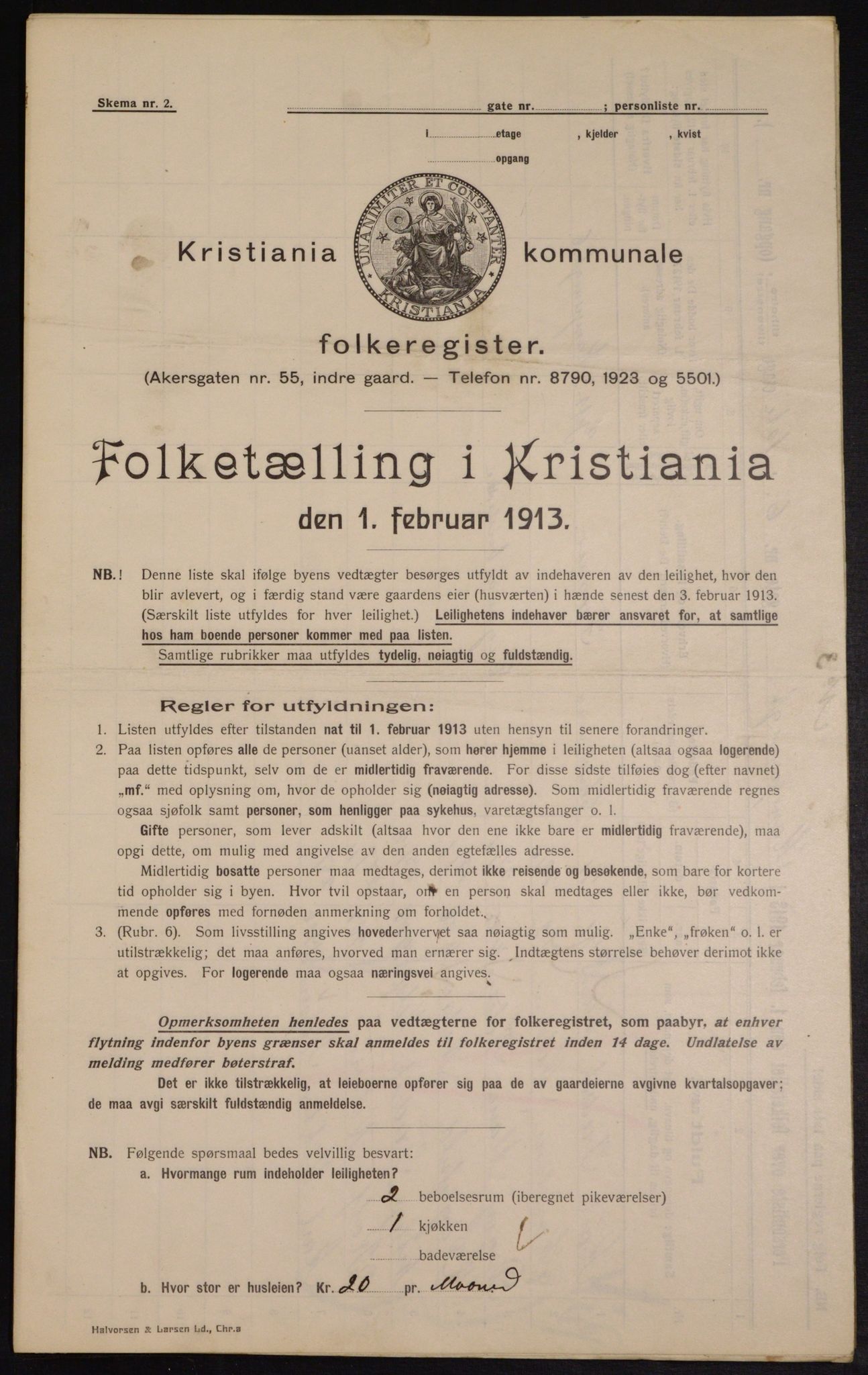 OBA, Kommunal folketelling 1.2.1913 for Kristiania, 1913, s. 47511